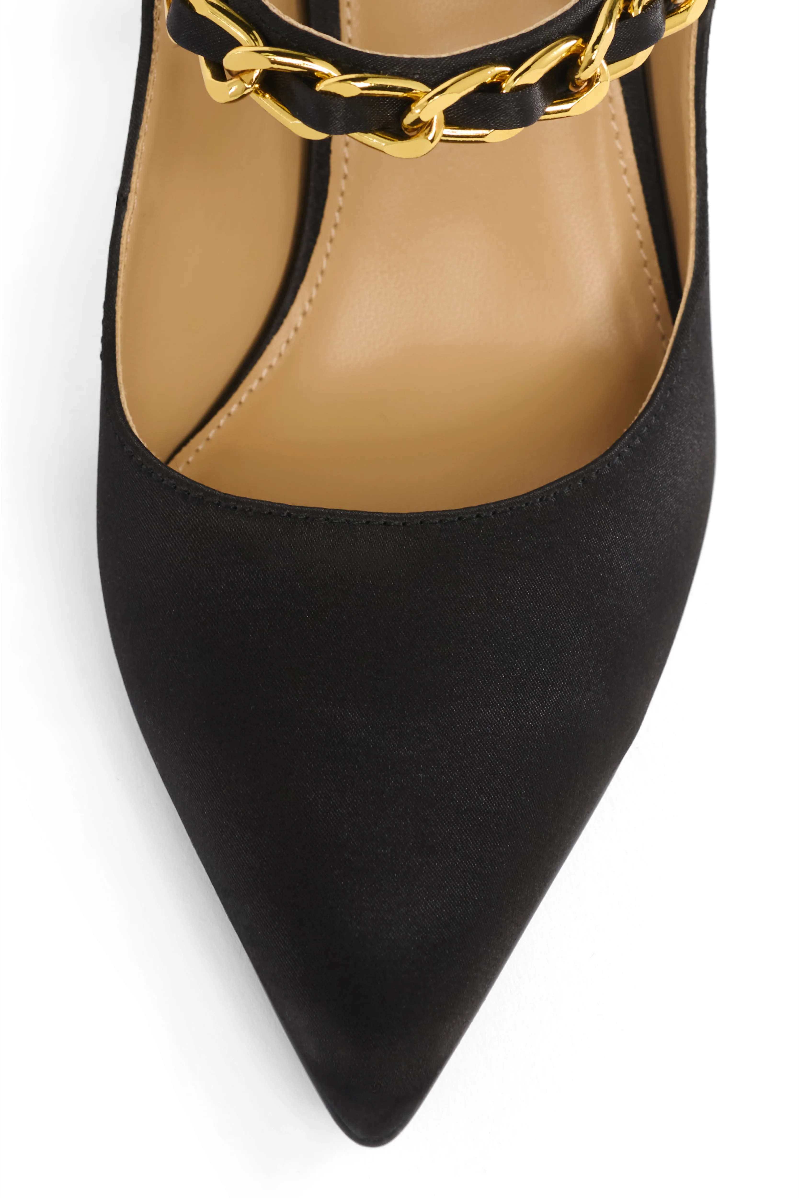 Regency Satin Pearl Stiletto (Black Satin) - Image 8
