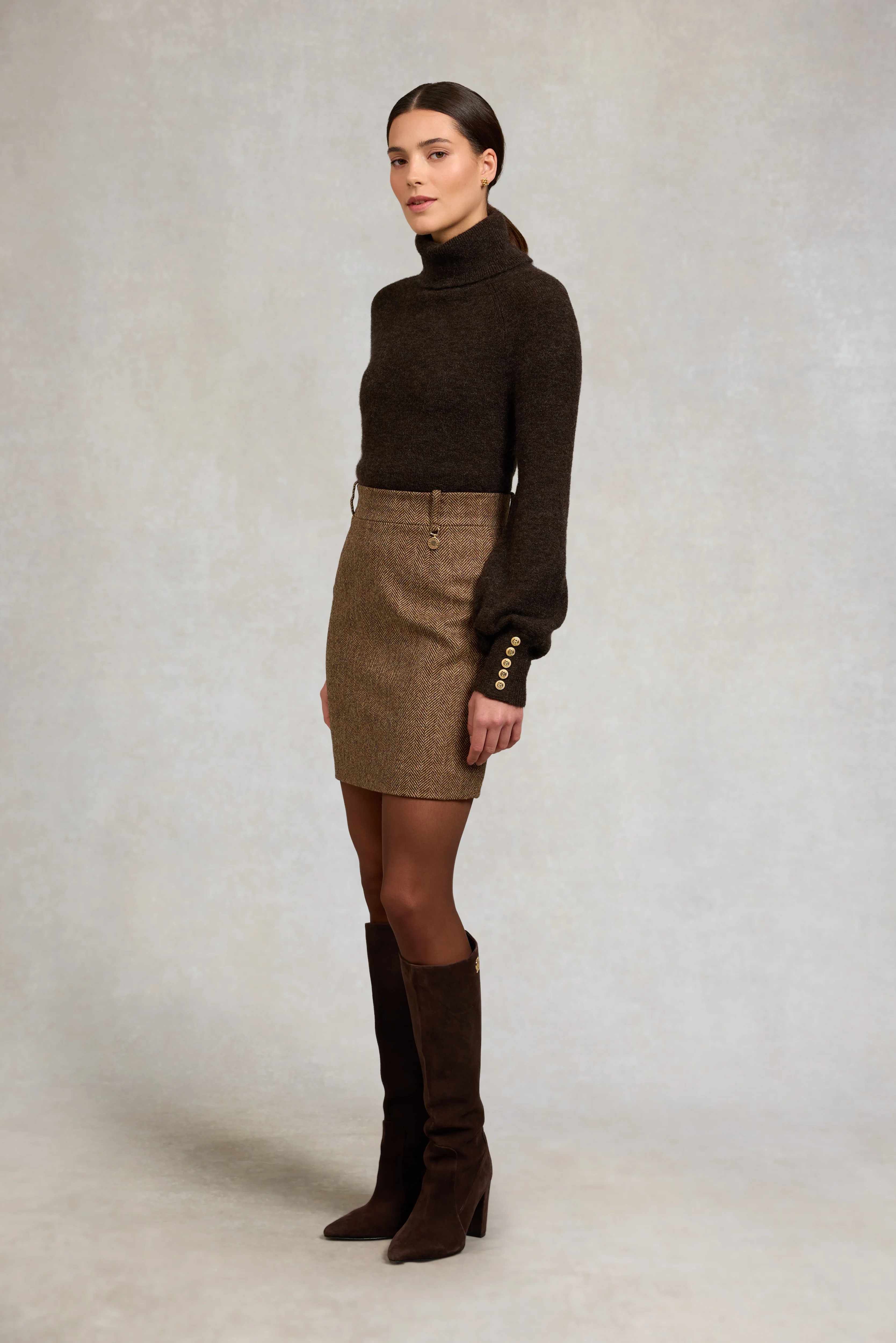 Regency Skirt (Large Scale Brown Herringbone) - Image 2