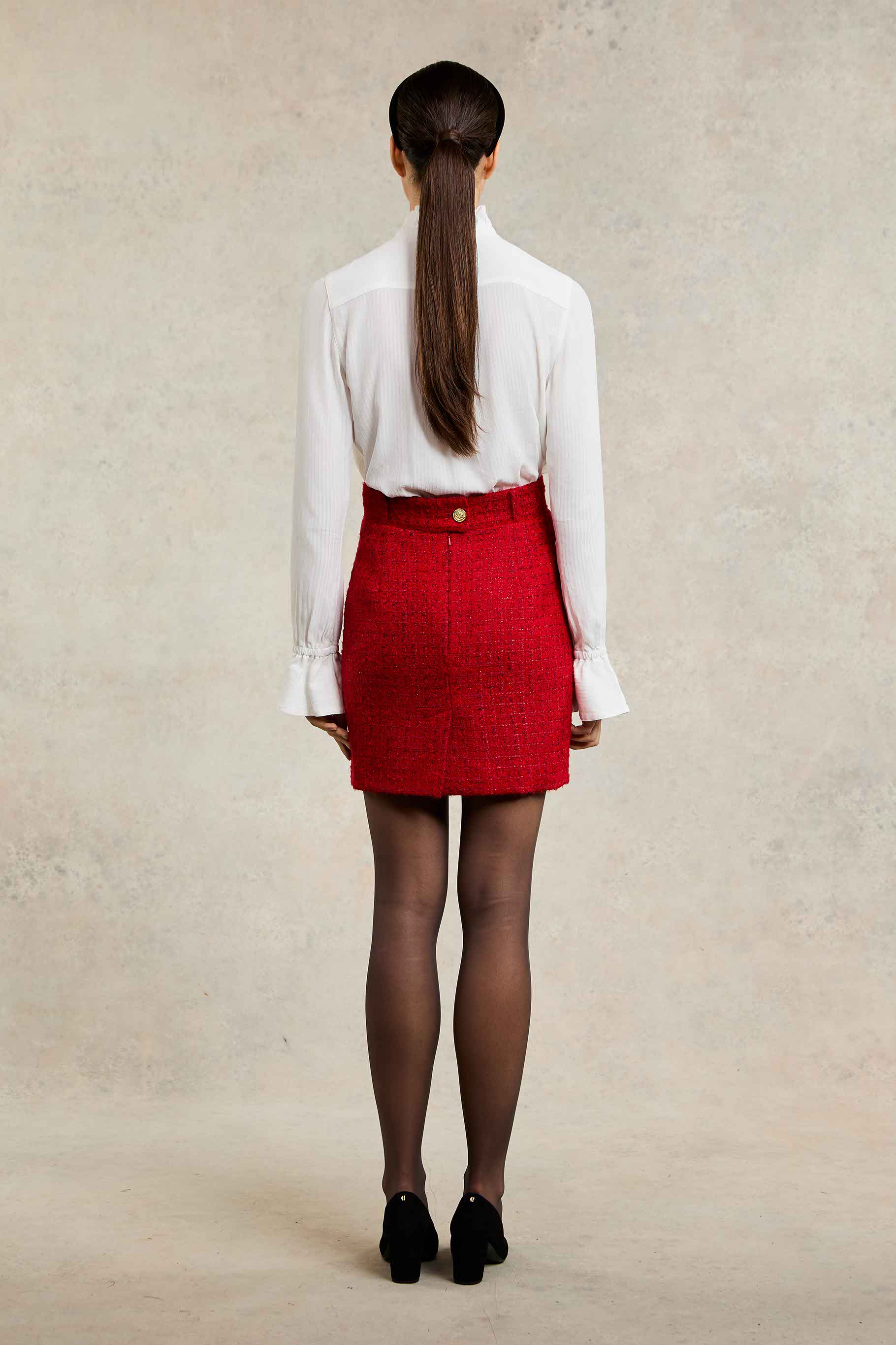 Regency Skirt (Red Boucle) - Image 2