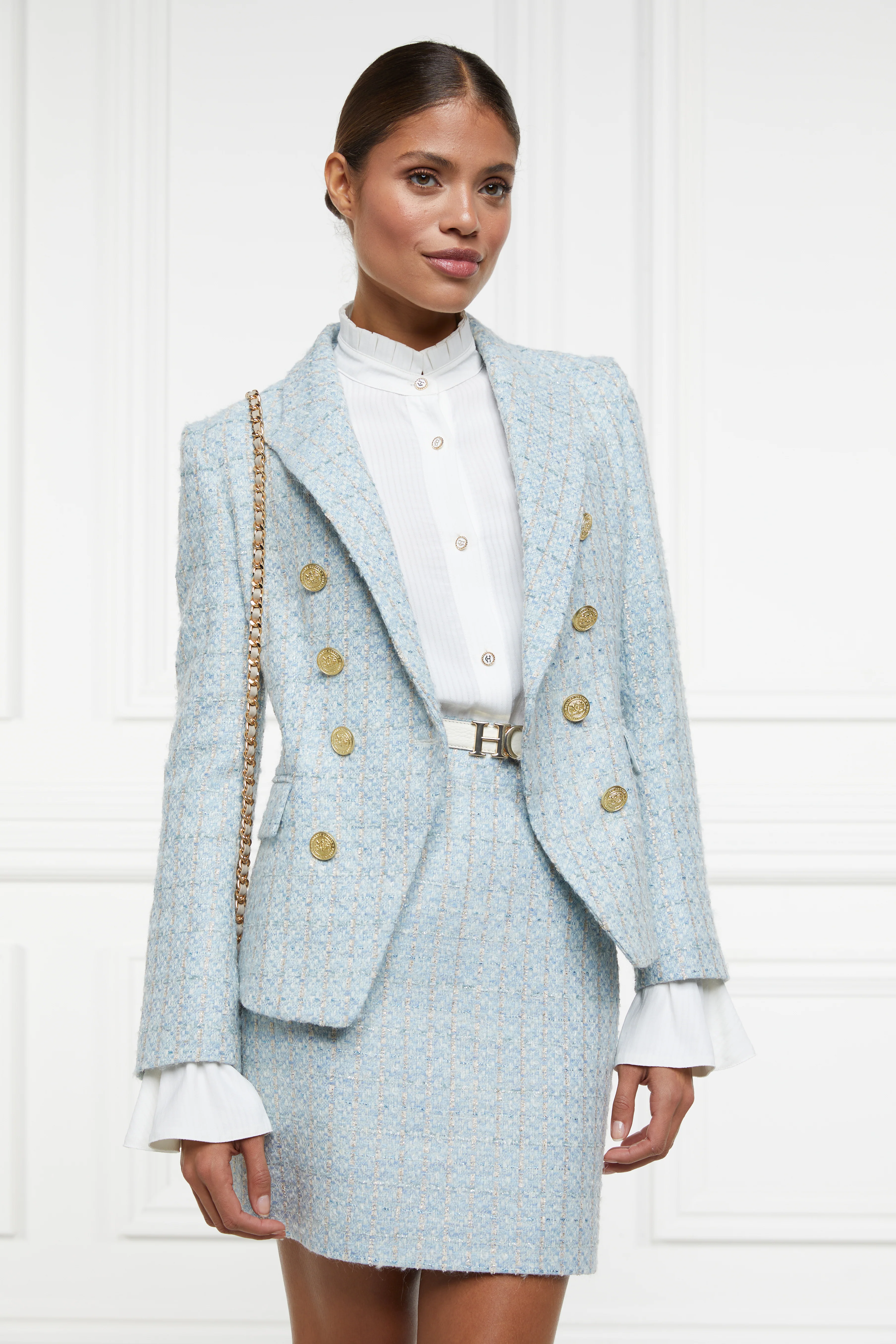 Regency Skirt (Sky Blue Boucle) - Image 2