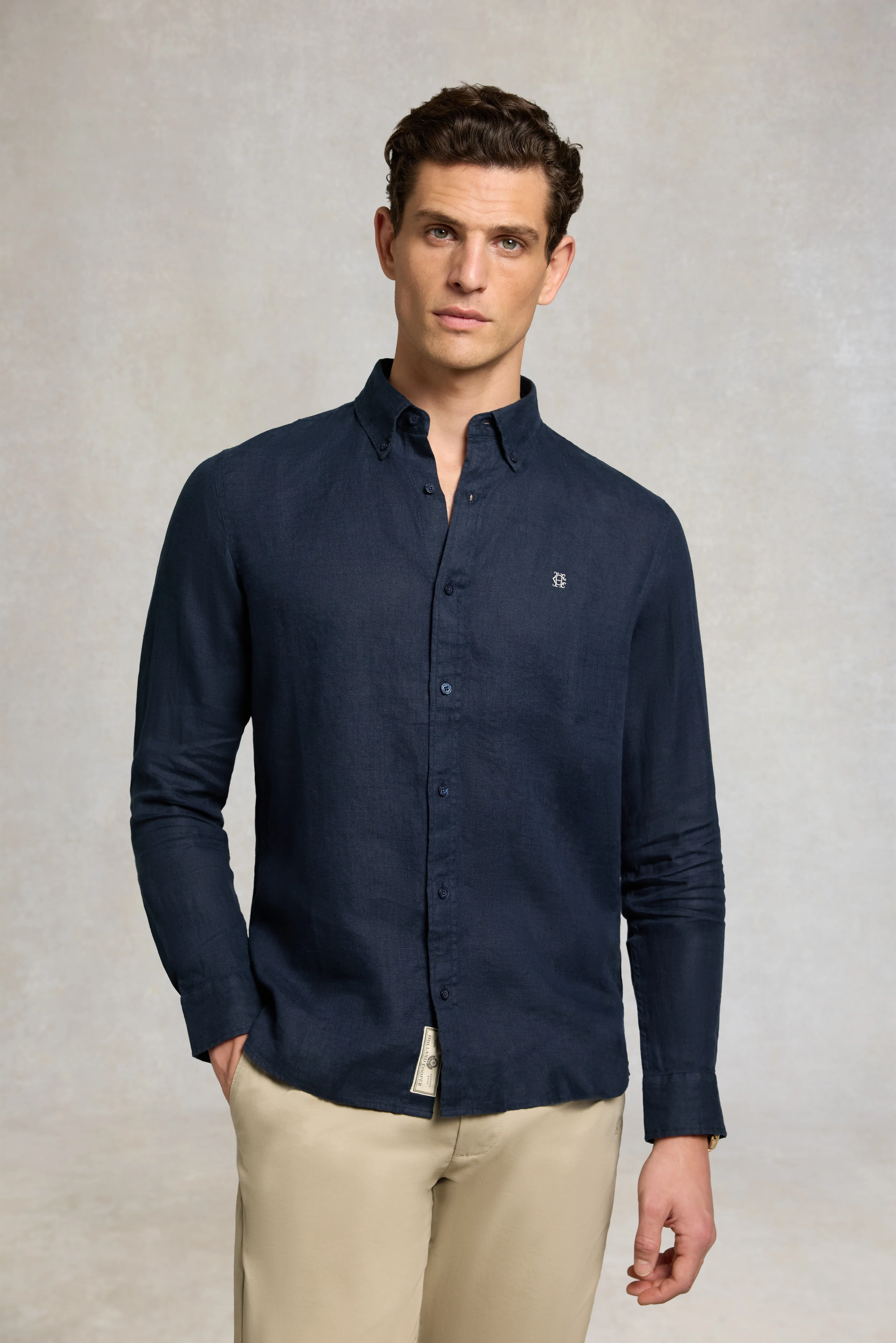 Men's Regular Fit Linen Shirt (Ink Navy) - Image 4