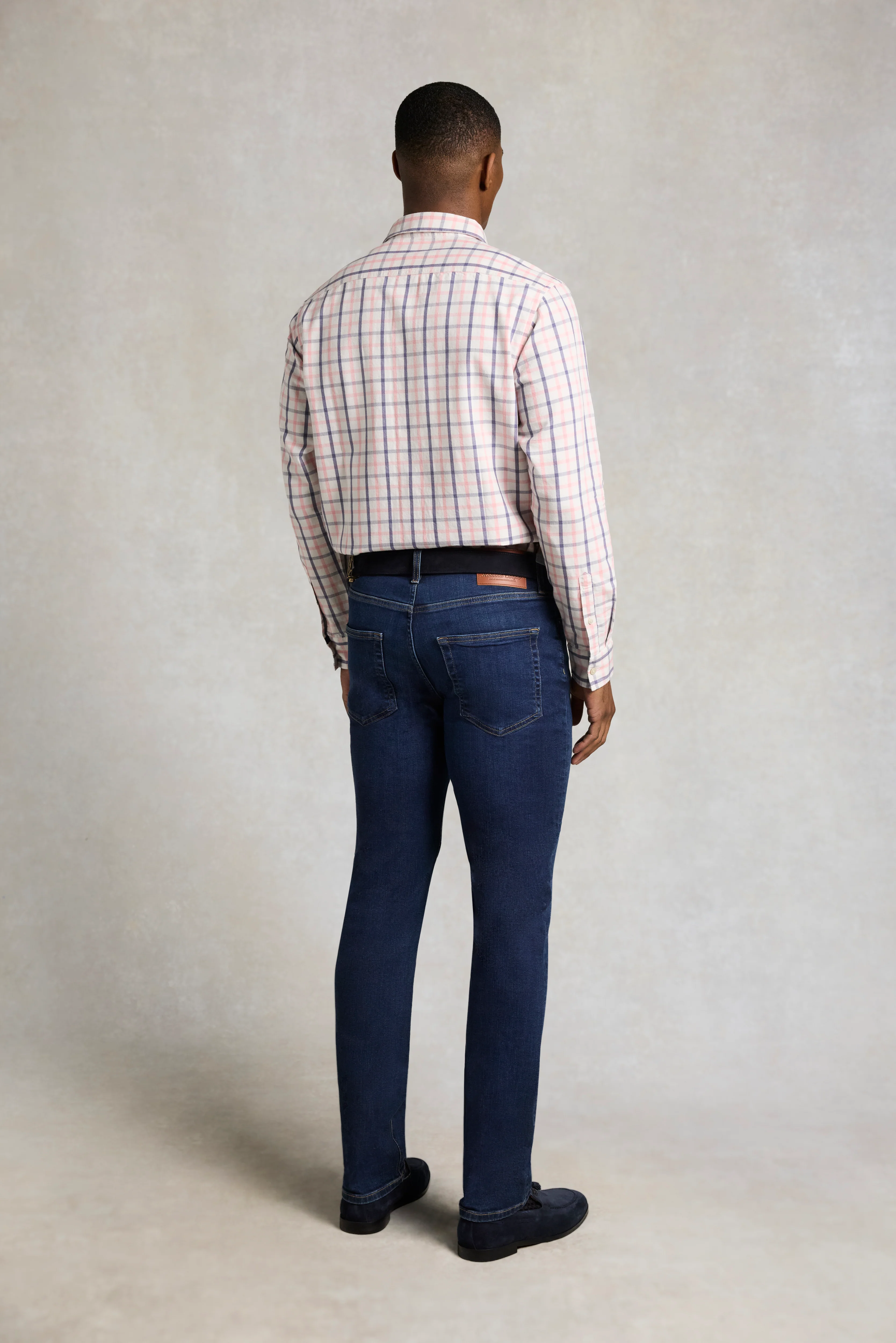 Men's Relaxed Fit Button Down Shirt (Bourton Pink Check) - Image 4