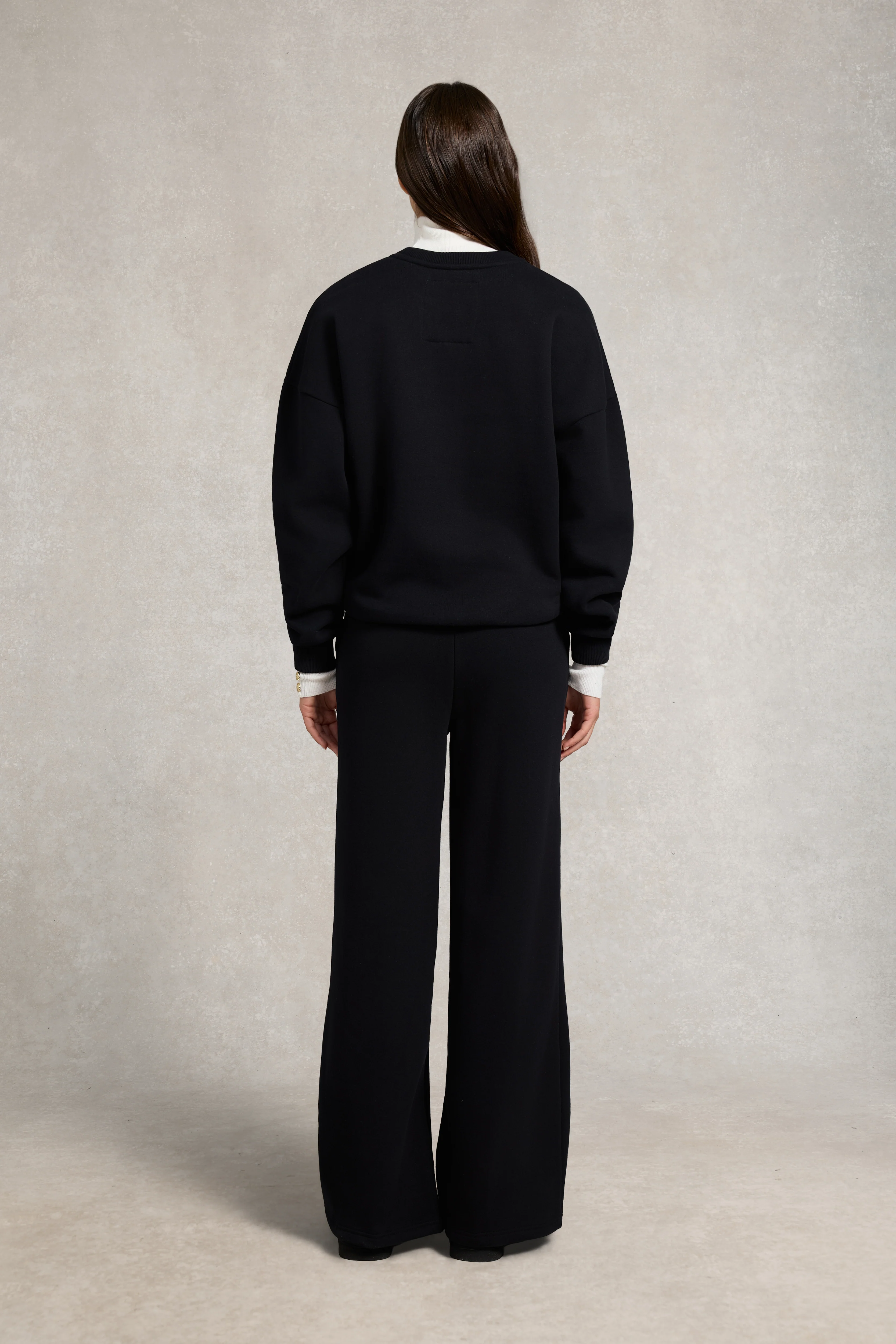 Relaxed Fit Crew Neck Sweat (Black) - Image 5