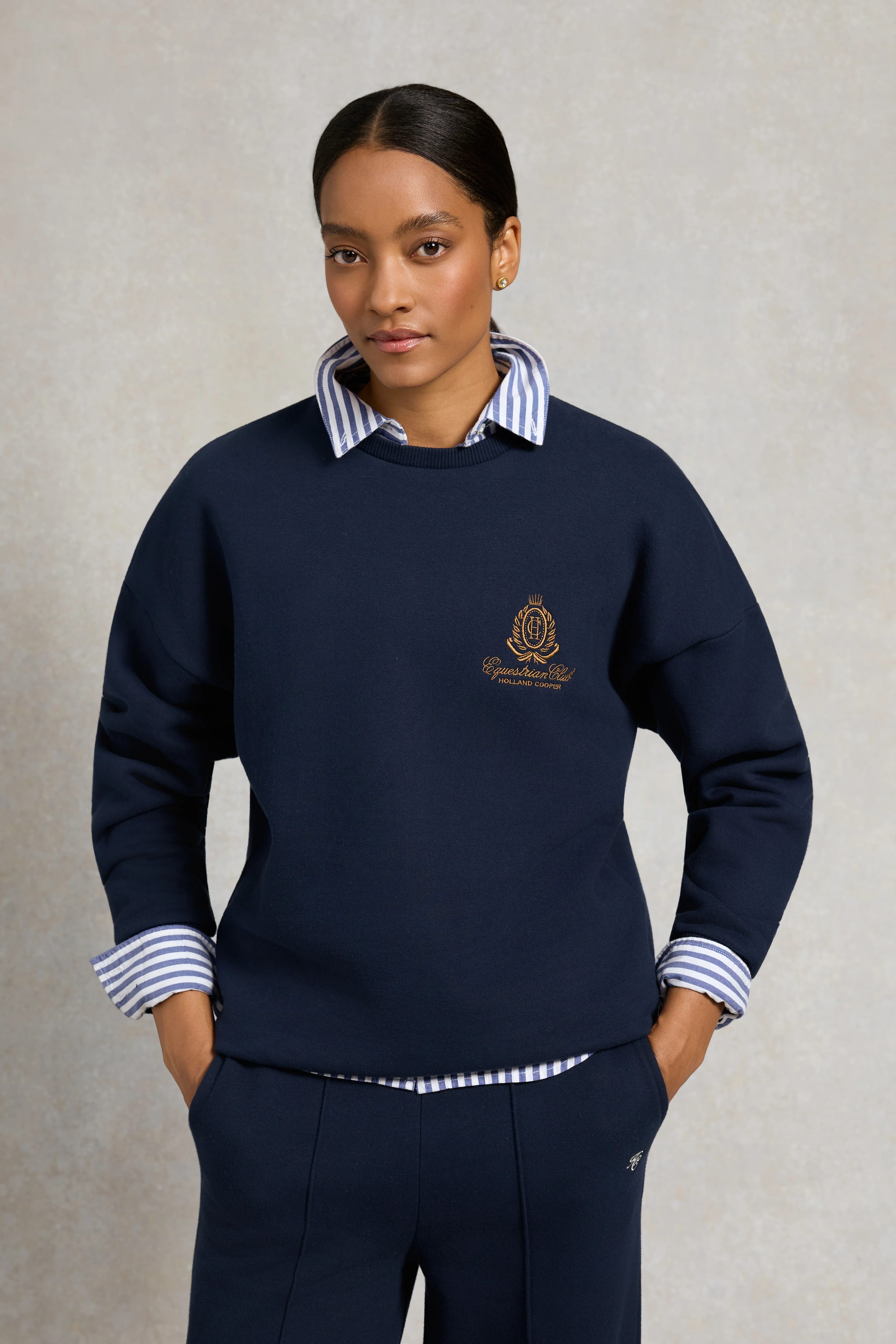 Relaxed Fit Crew Neck Sweat (Ink Navy)