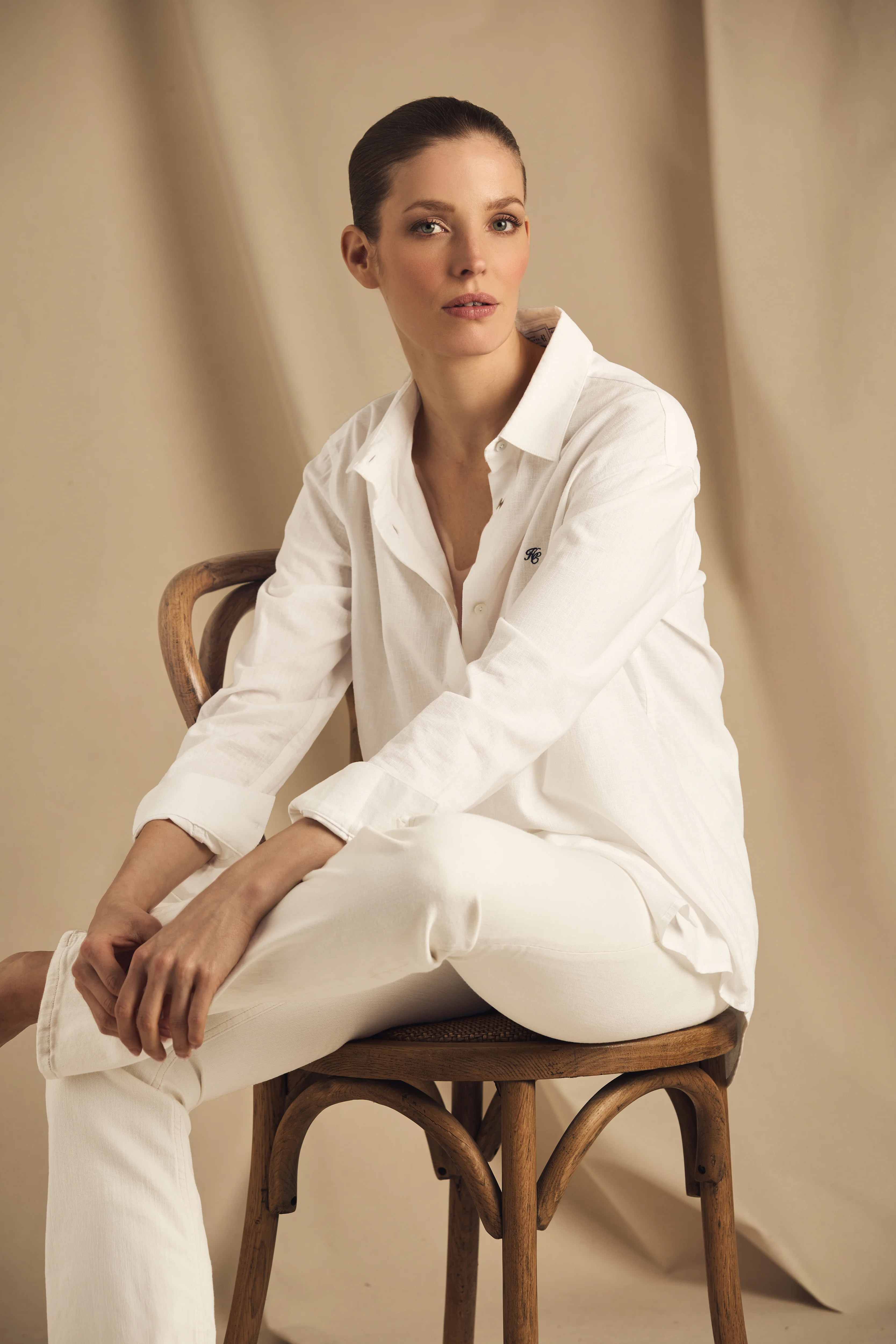 Relaxed Fit Linen Shirt (Optic White) - Image 2