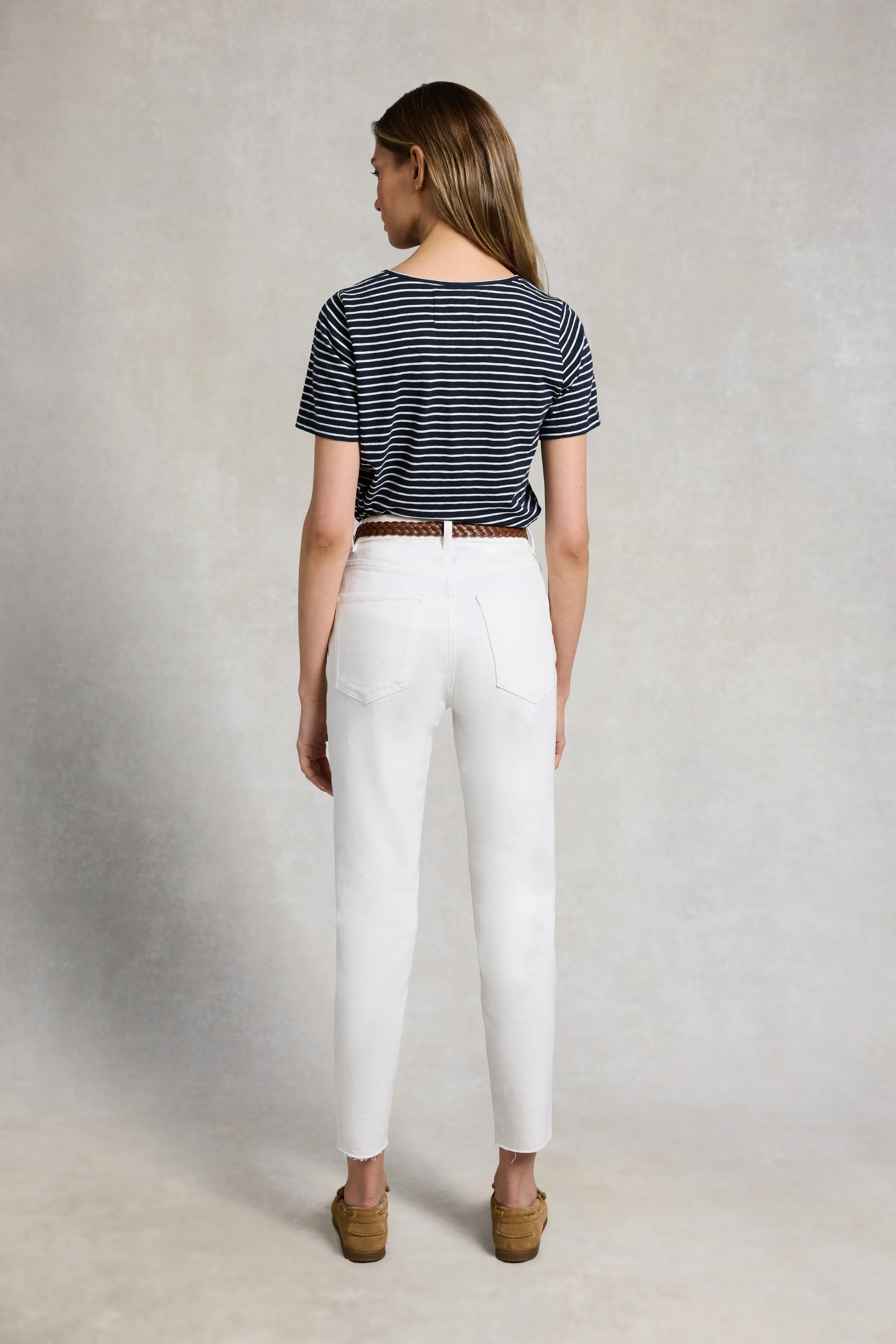 Relaxed Fit Monogram Tee (Navy White) - Image 4