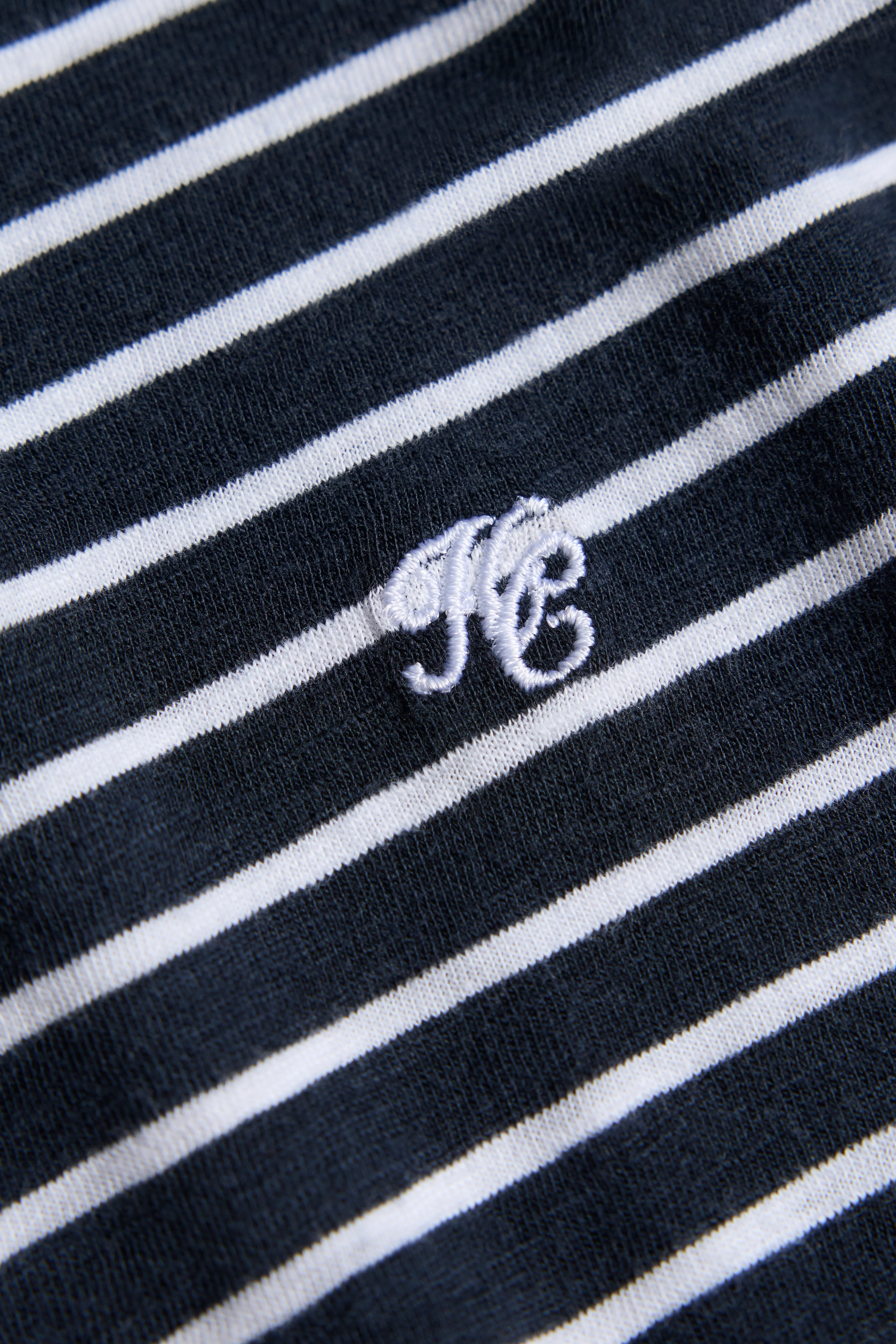 Relaxed Fit Monogram Tee (Navy White) - Image 8