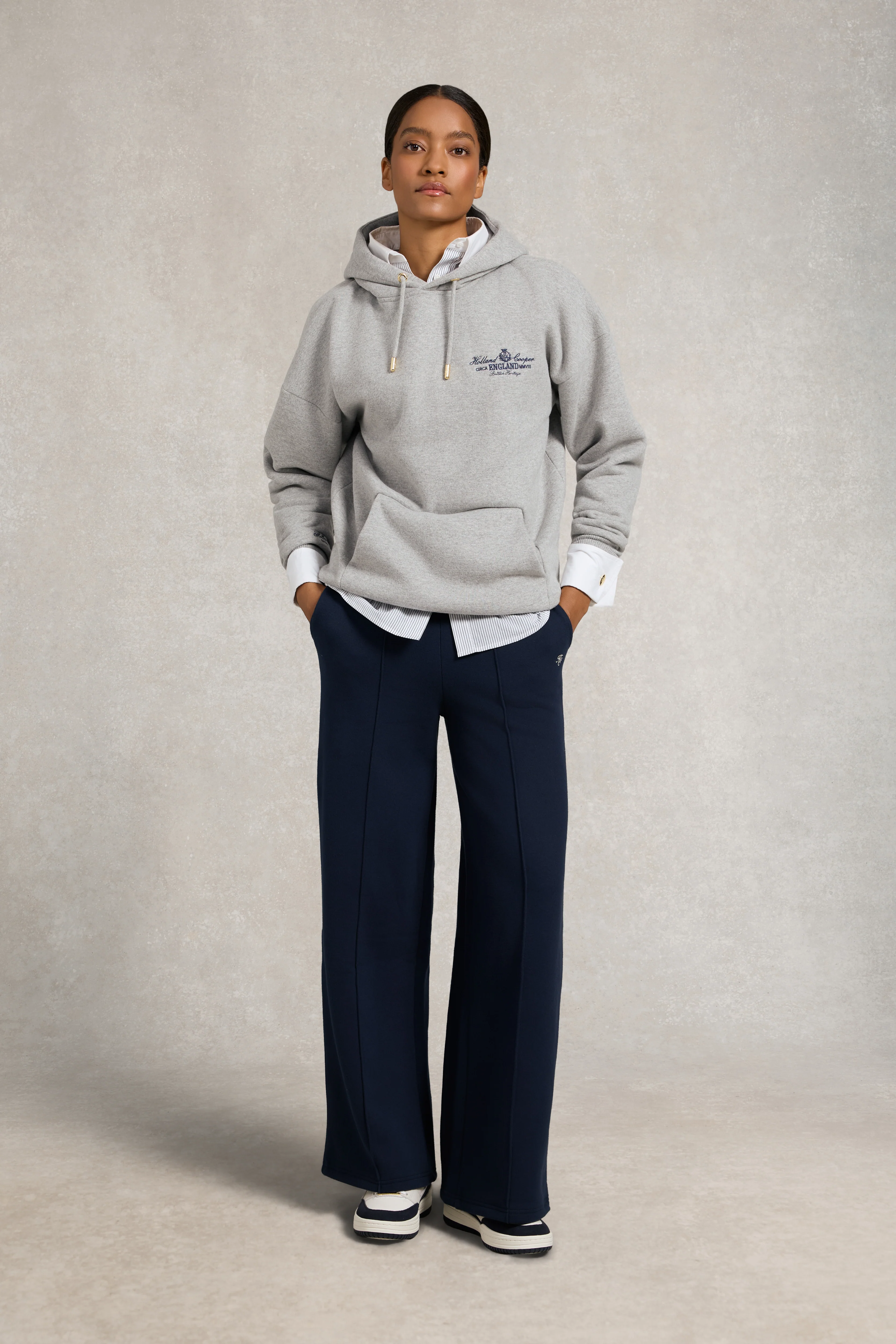 Relaxed Fit Script Hoodie (Grey Marl) - Image 3