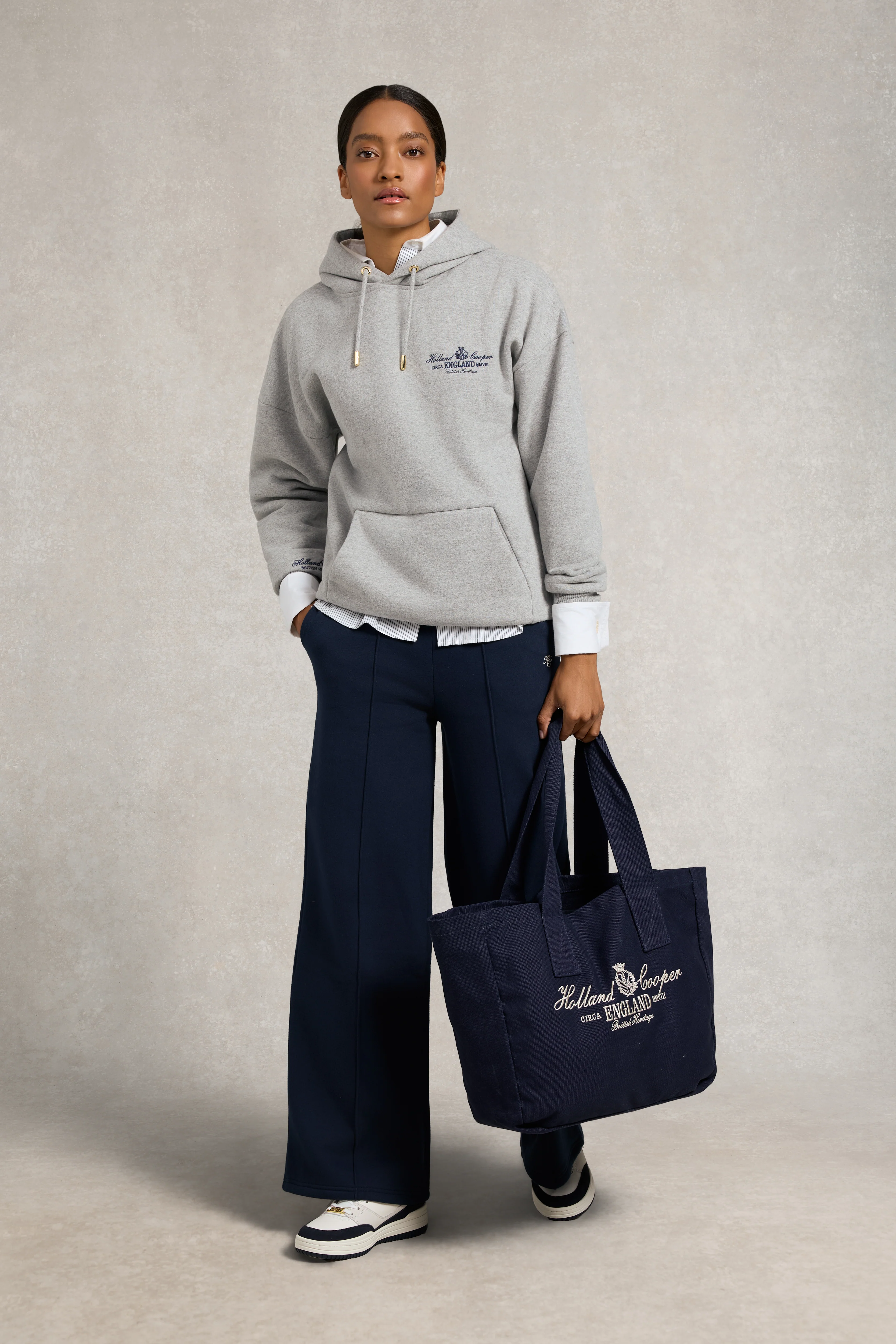 Relaxed Fit Script Hoodie (Grey Marl) - Image 6