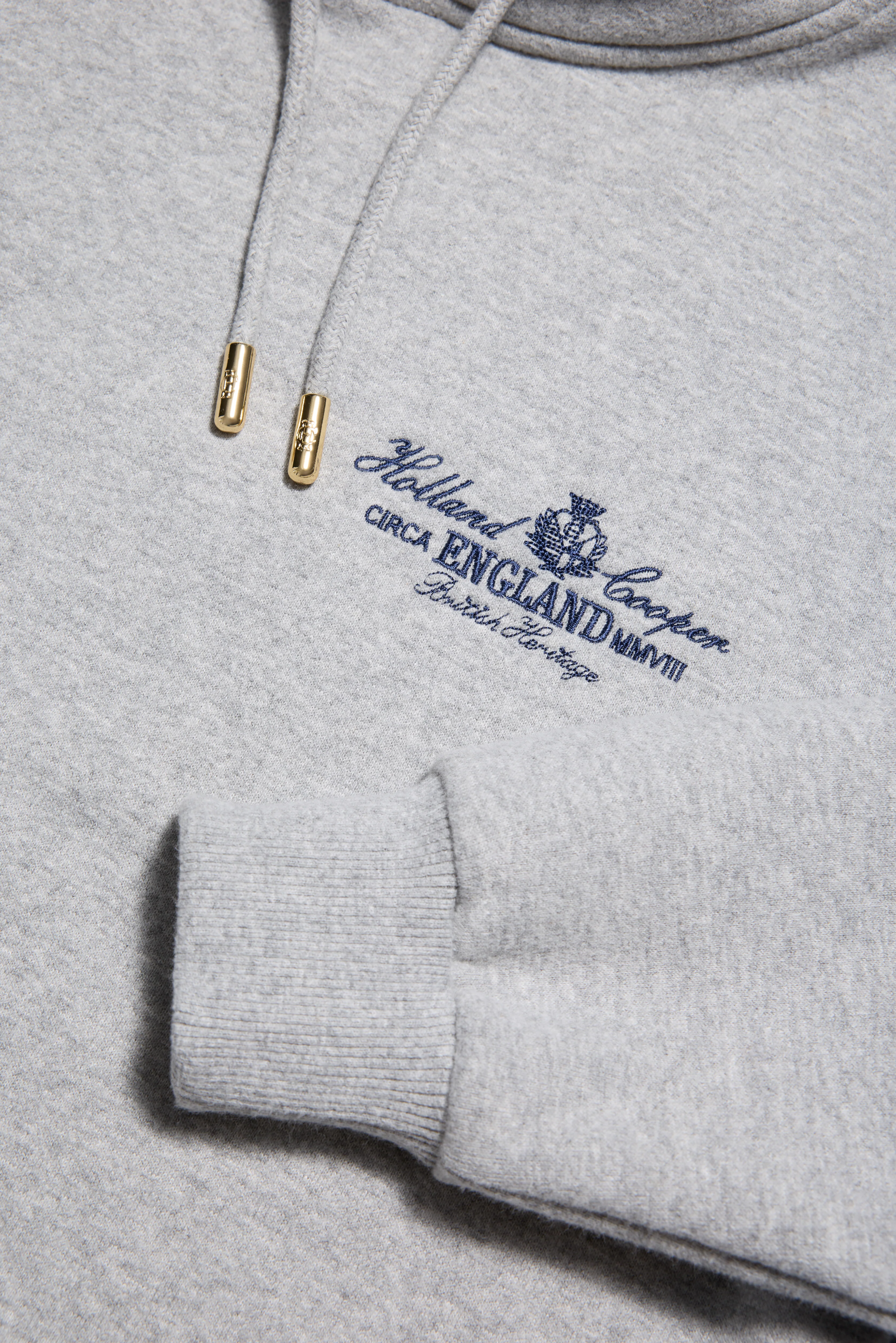 Relaxed Fit Script Hoodie (Grey Marl) - Image 9