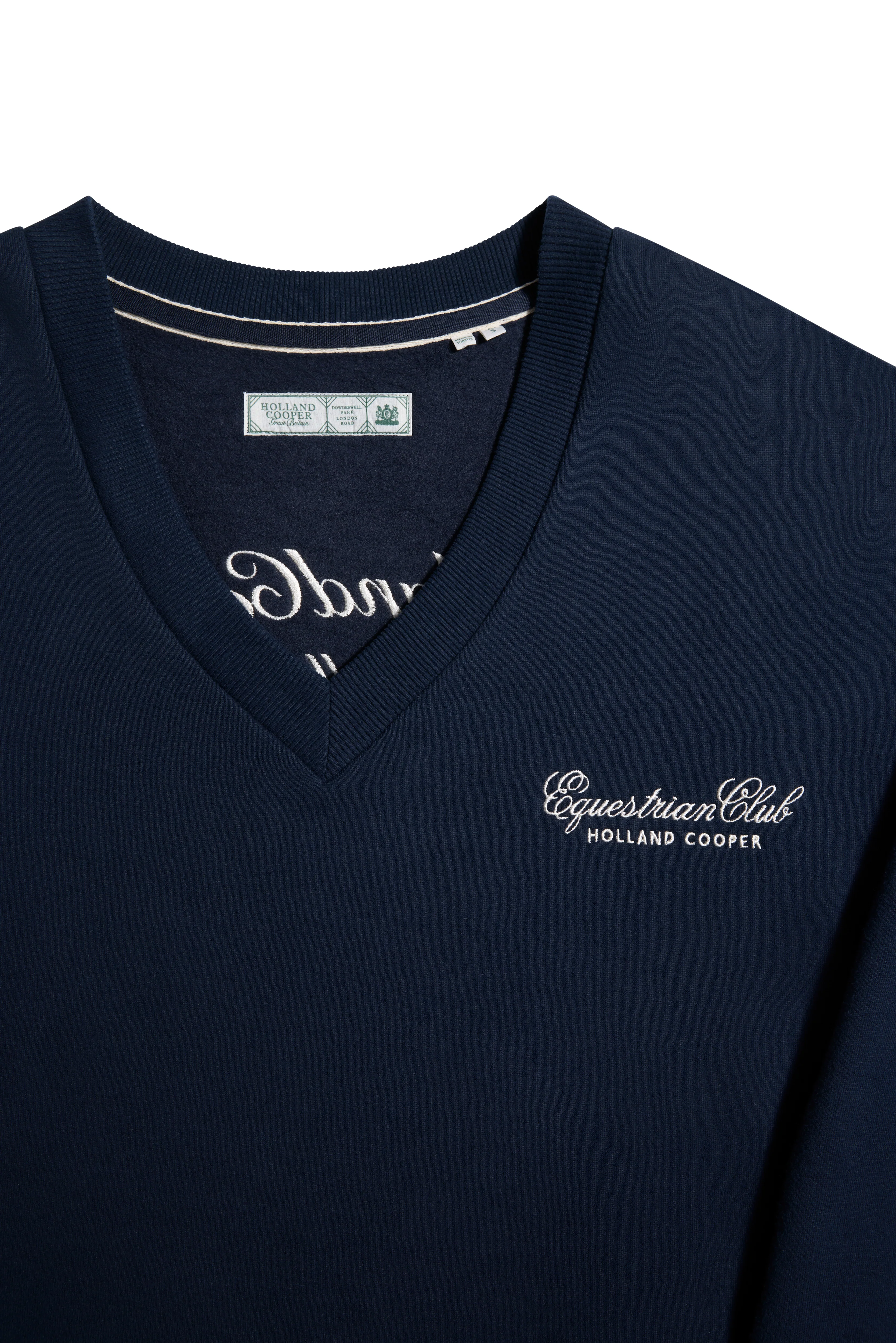 Relaxed Fit V-Neck Sweat (Ink Navy Ecru) - Image 7