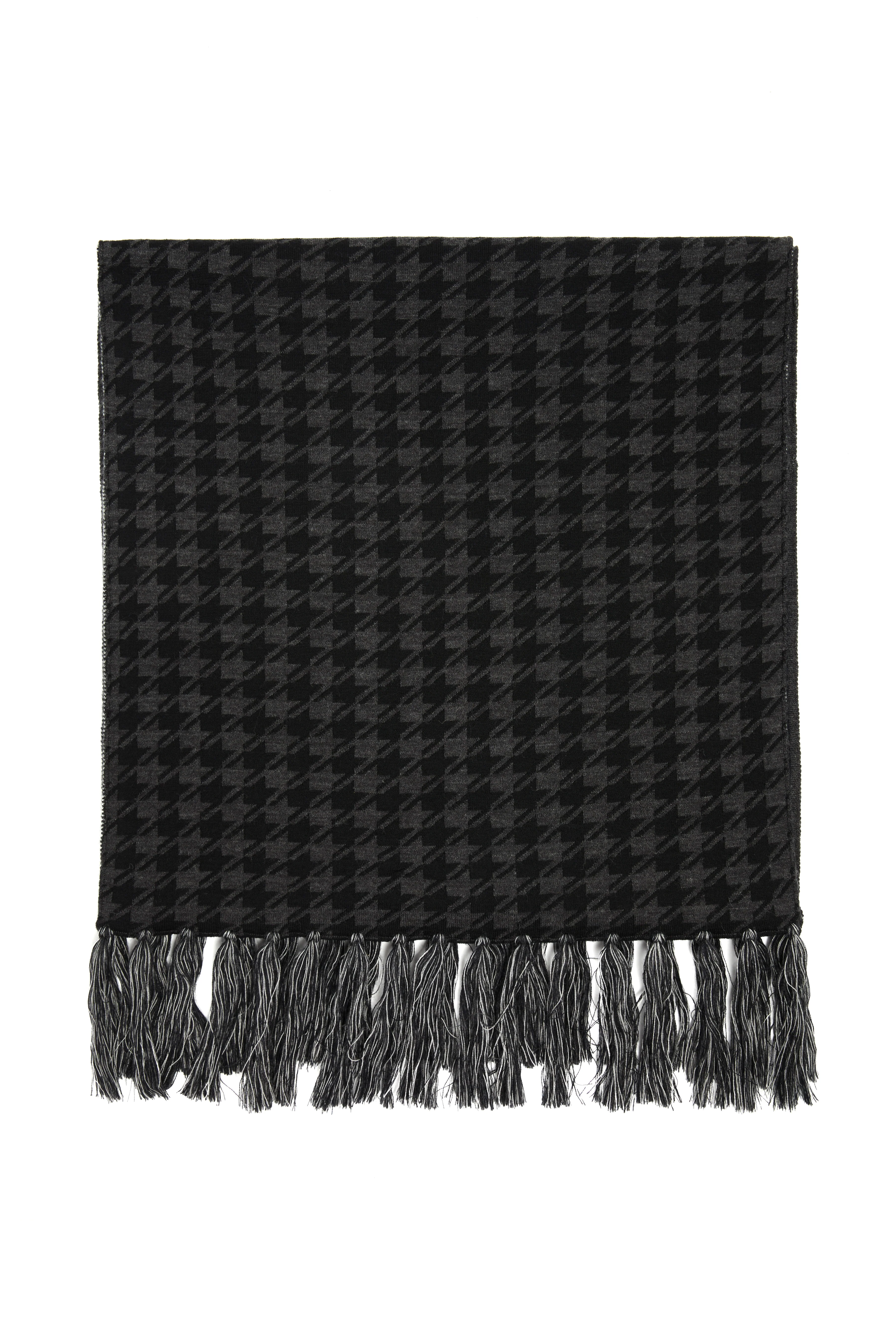 Reversible Monogram Scarf (Charcoal Houndstooth) - Image 10