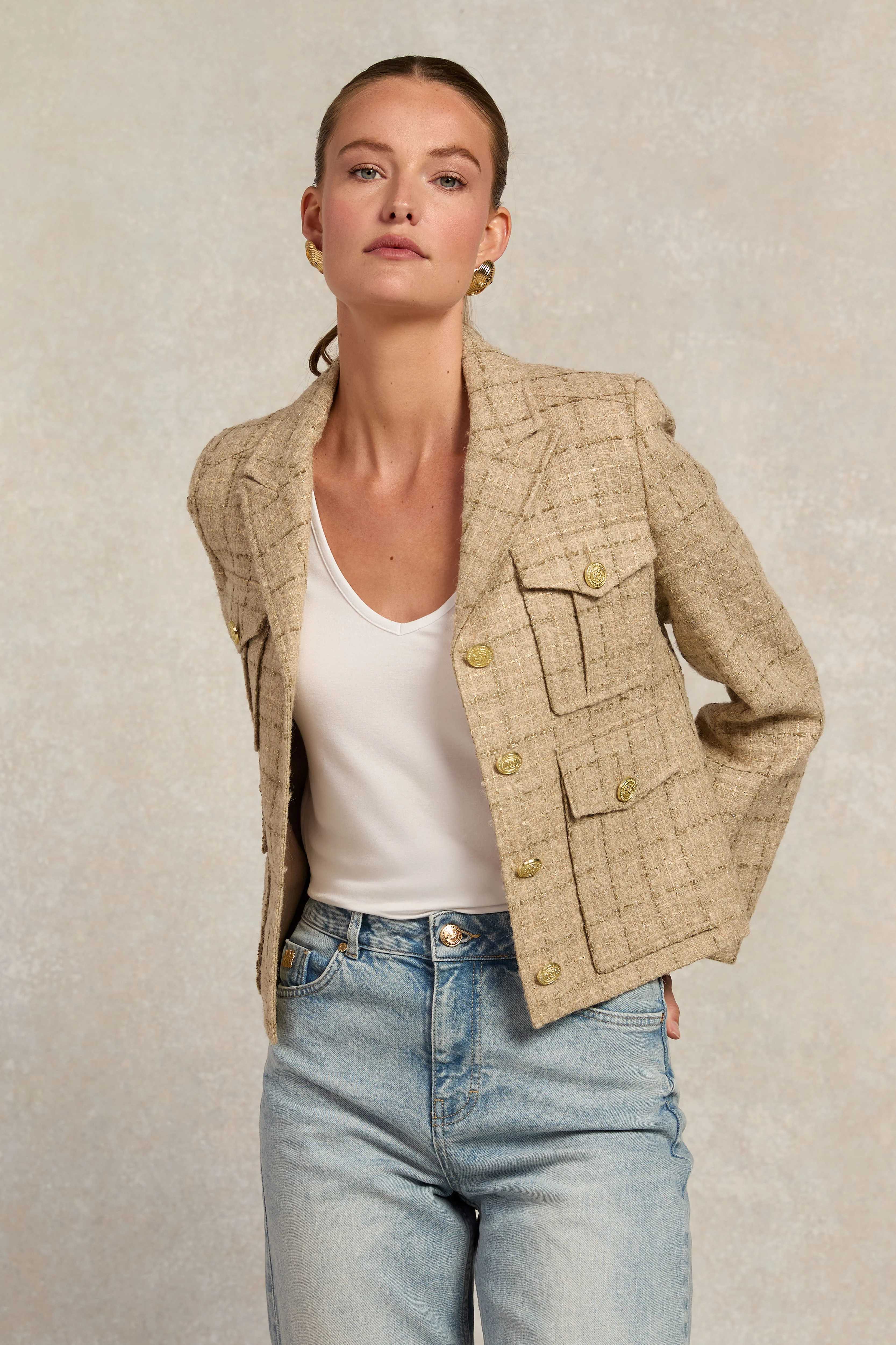 Richmond Jacket (Camel Sparkle Tweed) - Image 2