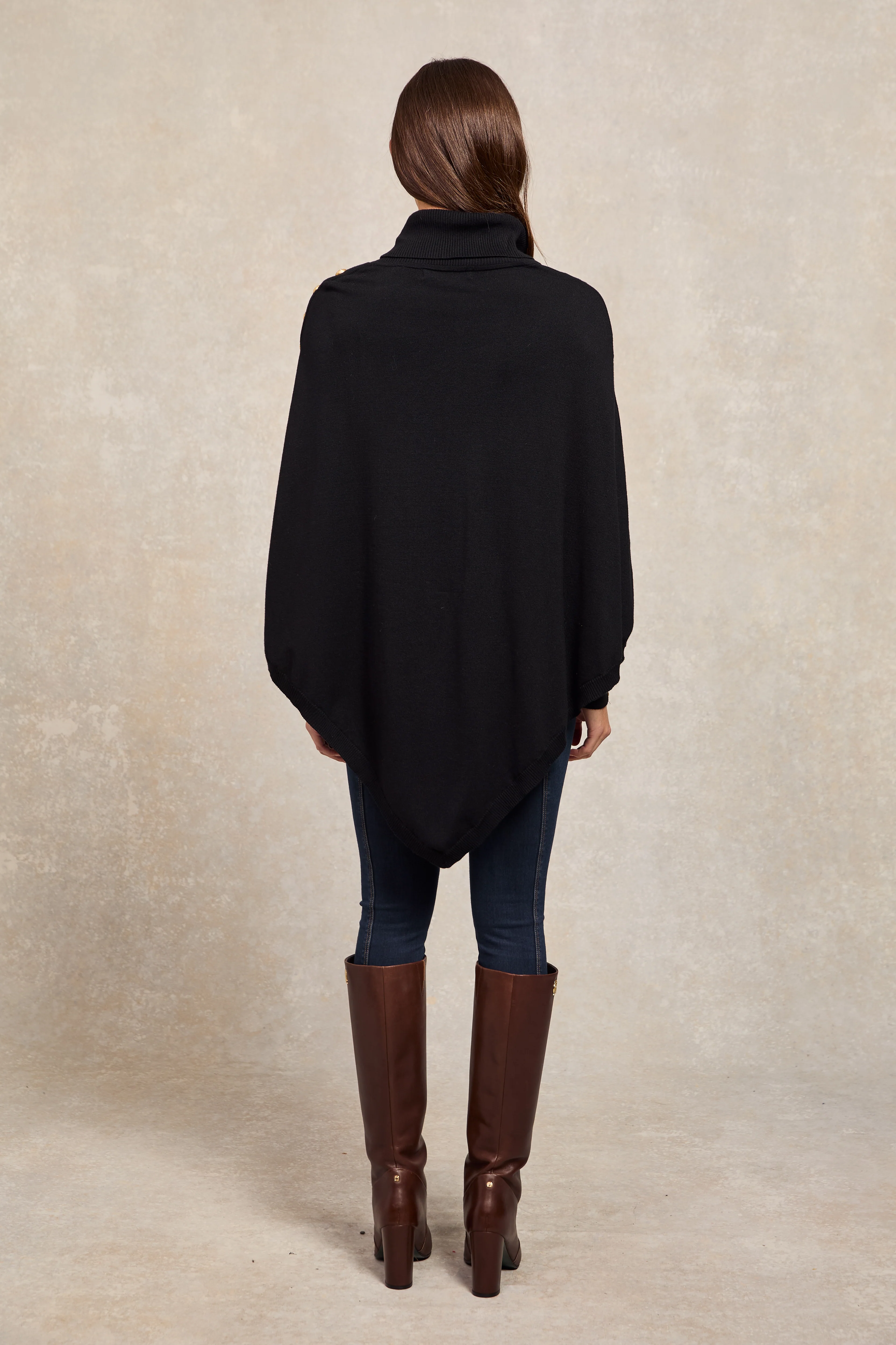 Roll Neck Cape (Black) - Image 5