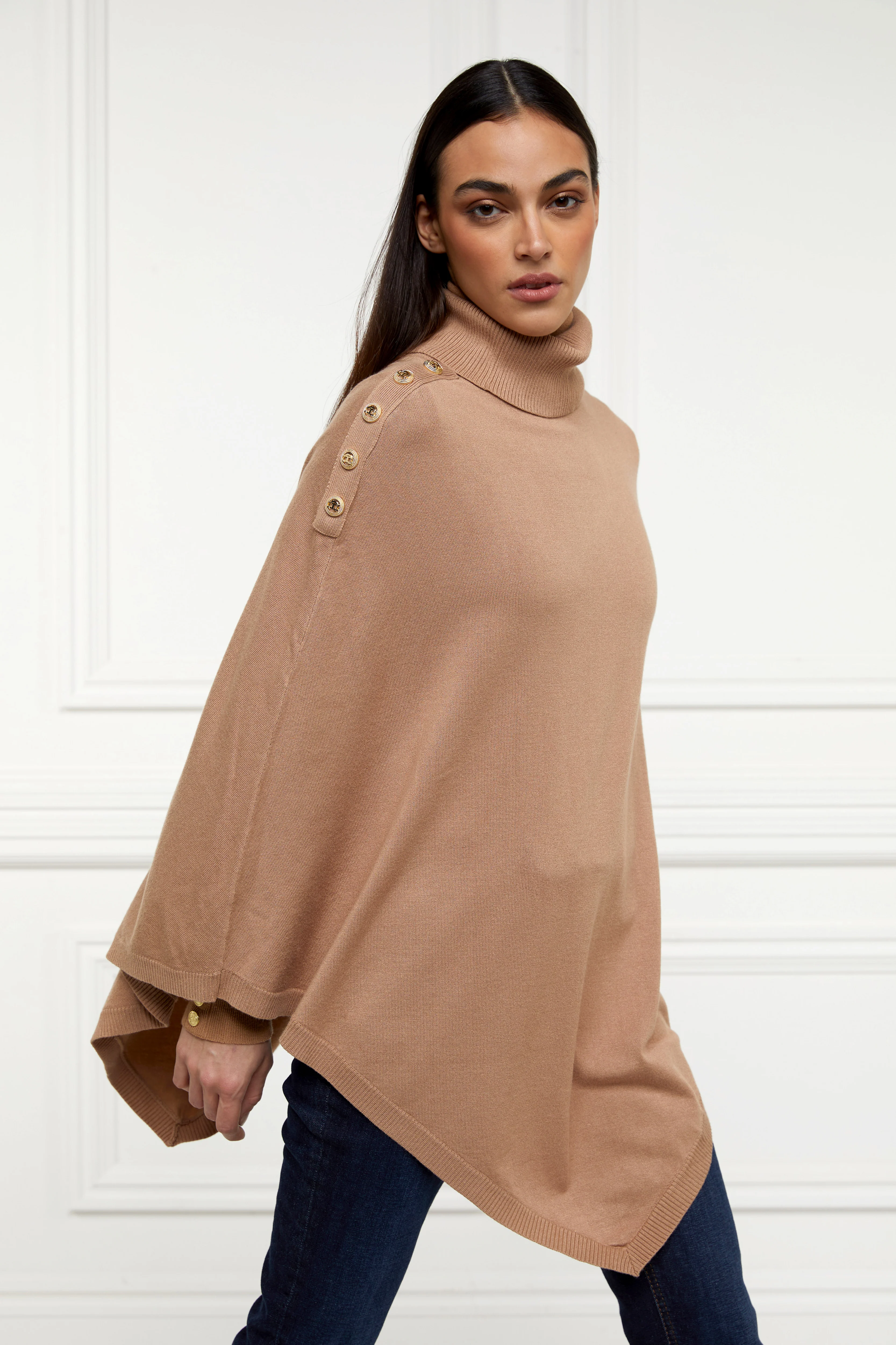 Roll Neck Cape (Camel) - Image 3
