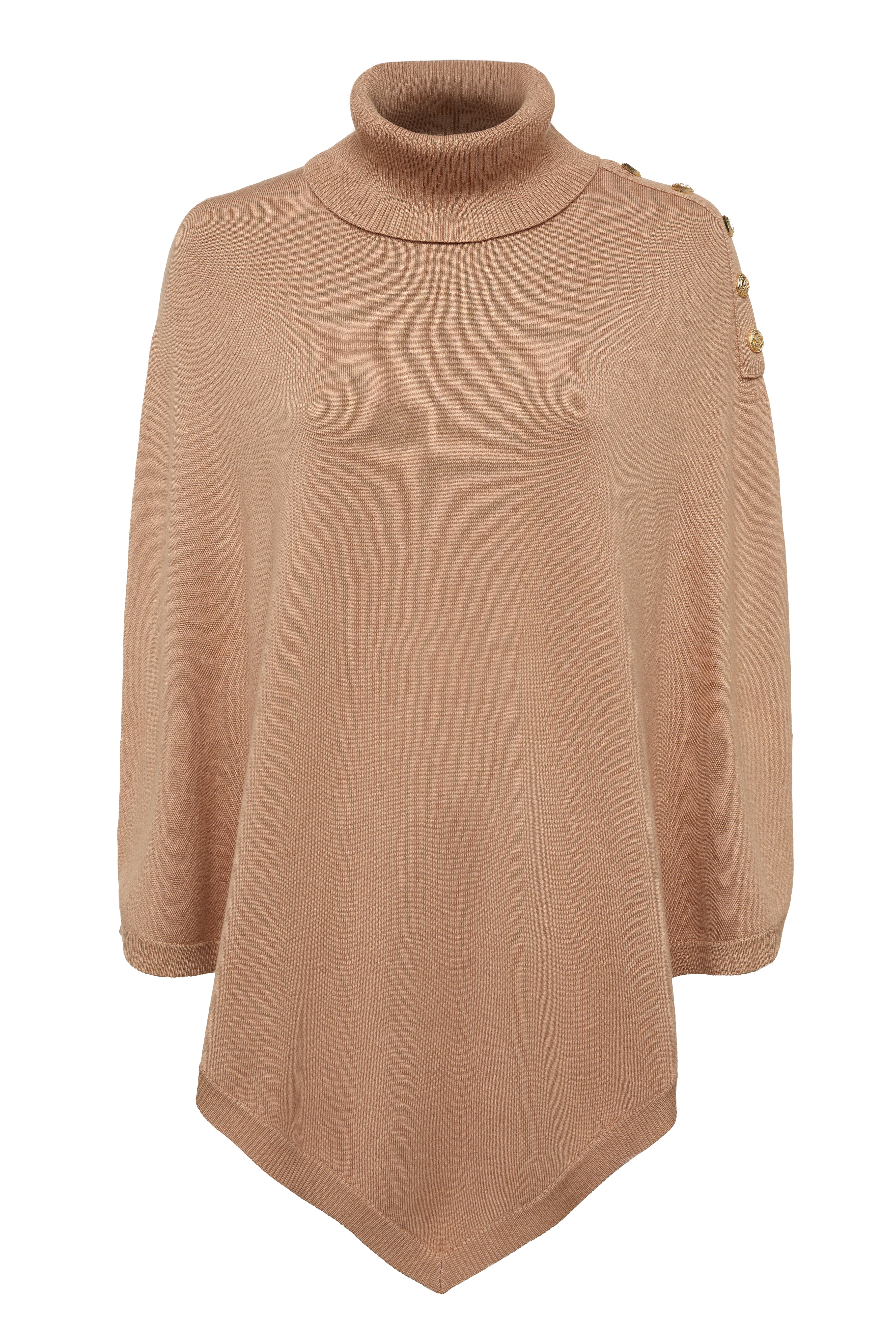 Roll Neck Cape (Camel) - Image 4