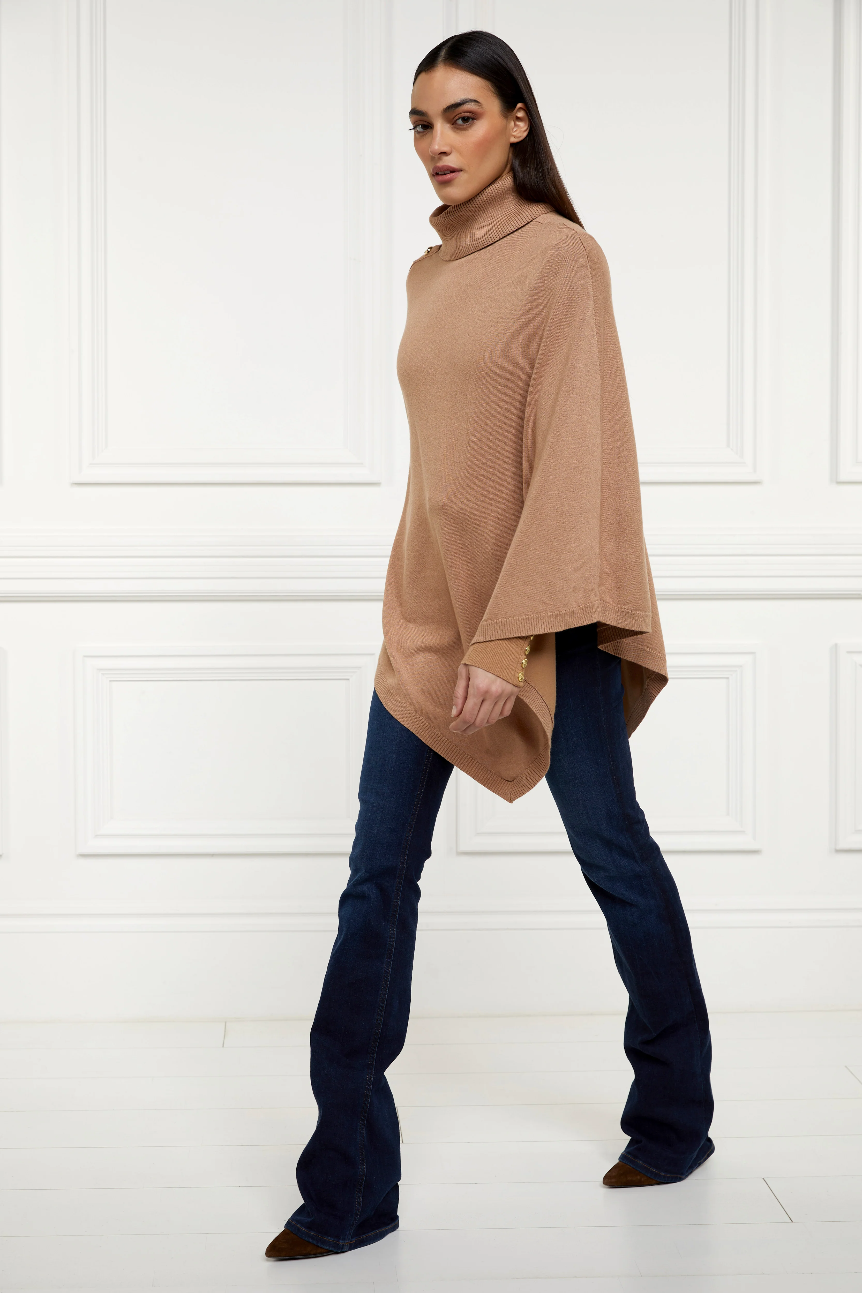 Roll Neck Cape (Camel) - Image 8