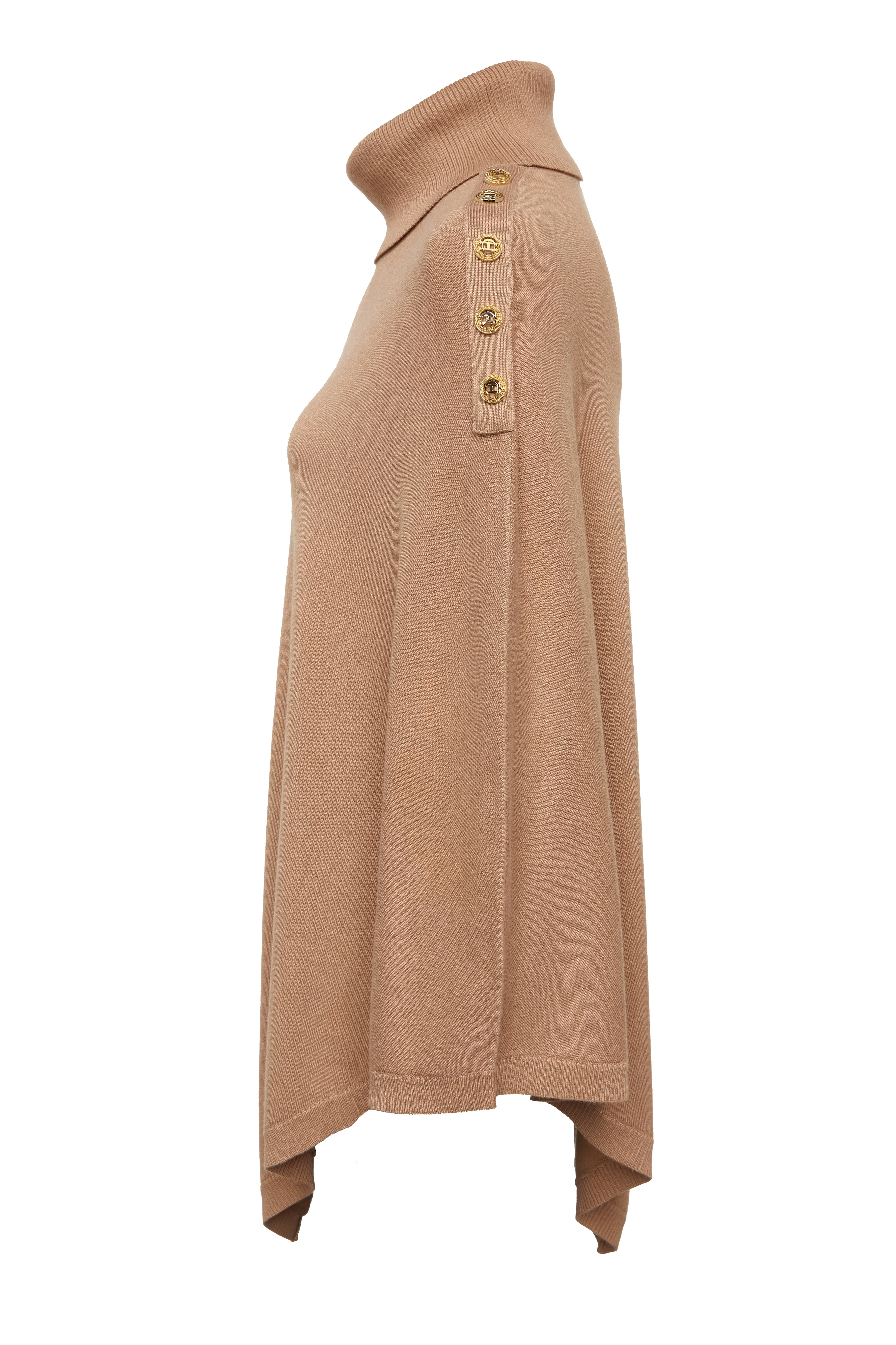 Roll Neck Cape (Camel) - Image 9