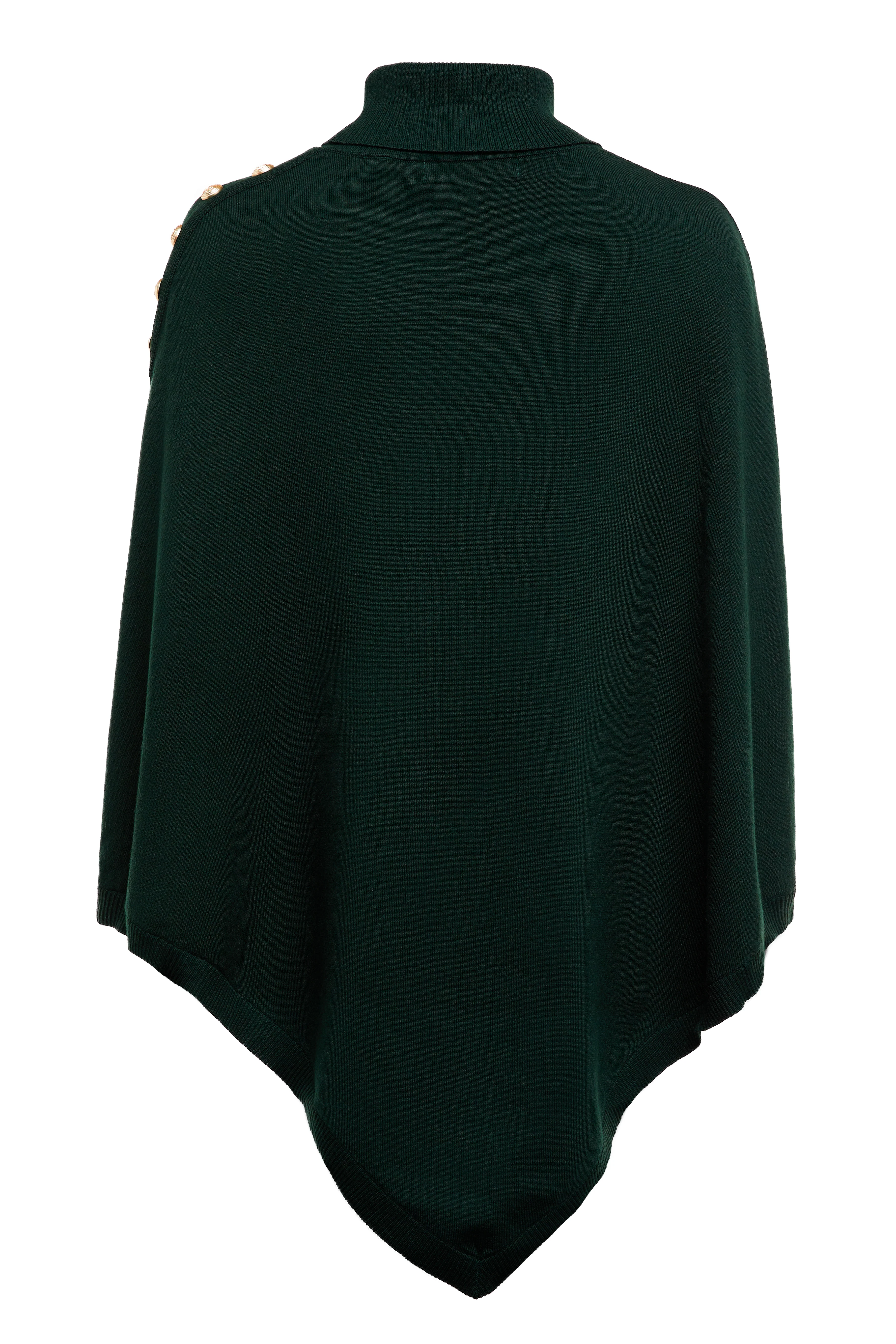 Roll Neck Cape (Deep Emerald) - Image 6