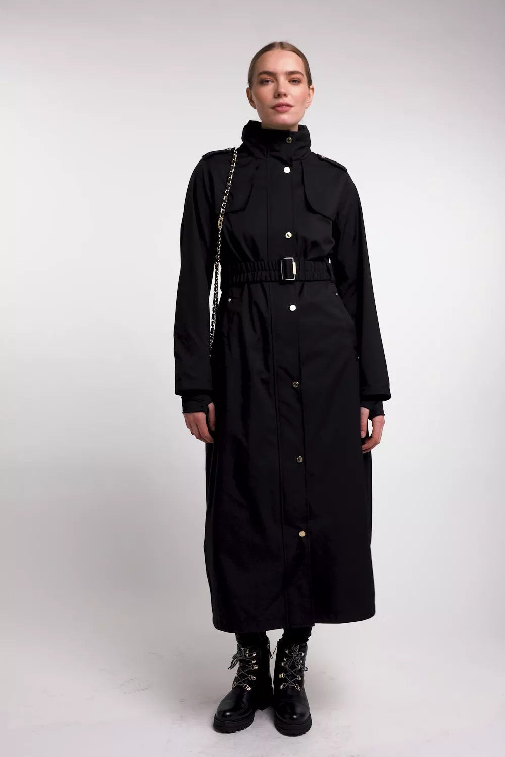 Rosedale Waterproof Longline Coat (Black) - Image 5