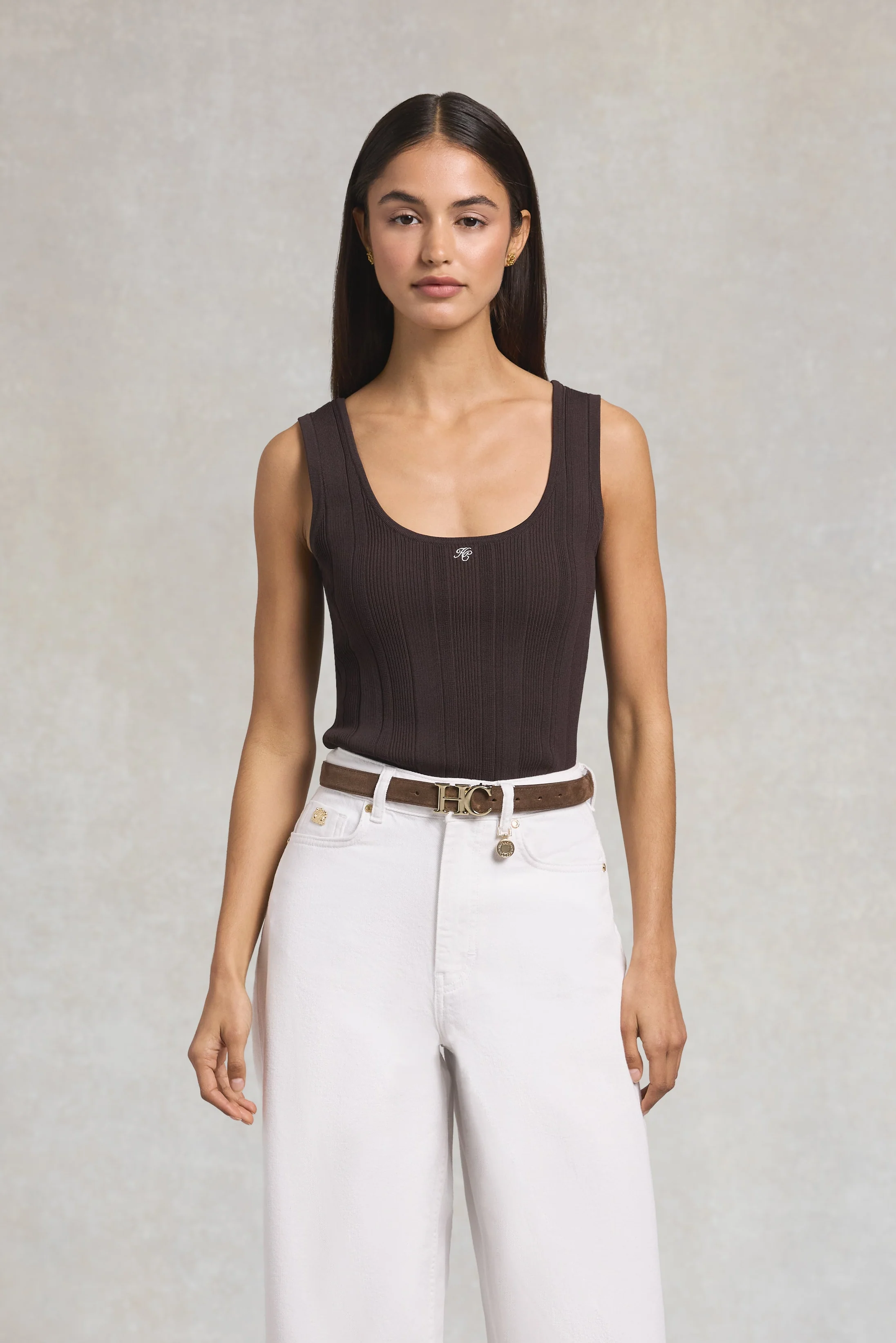 Ruby Knitted Vest (Chocolate)