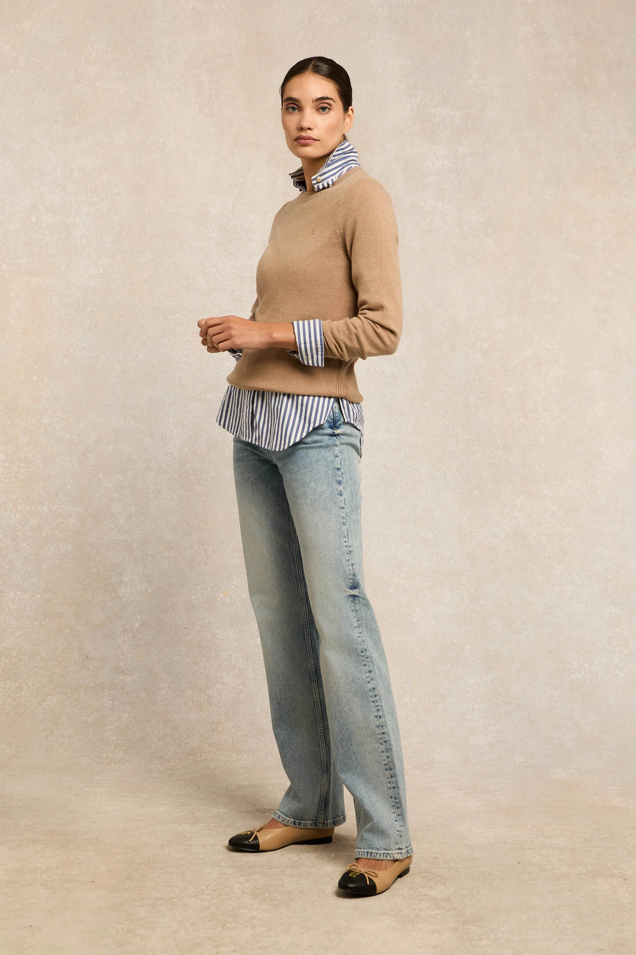 Sarah Crew Neck Knit (Dark Camel) - Image 2