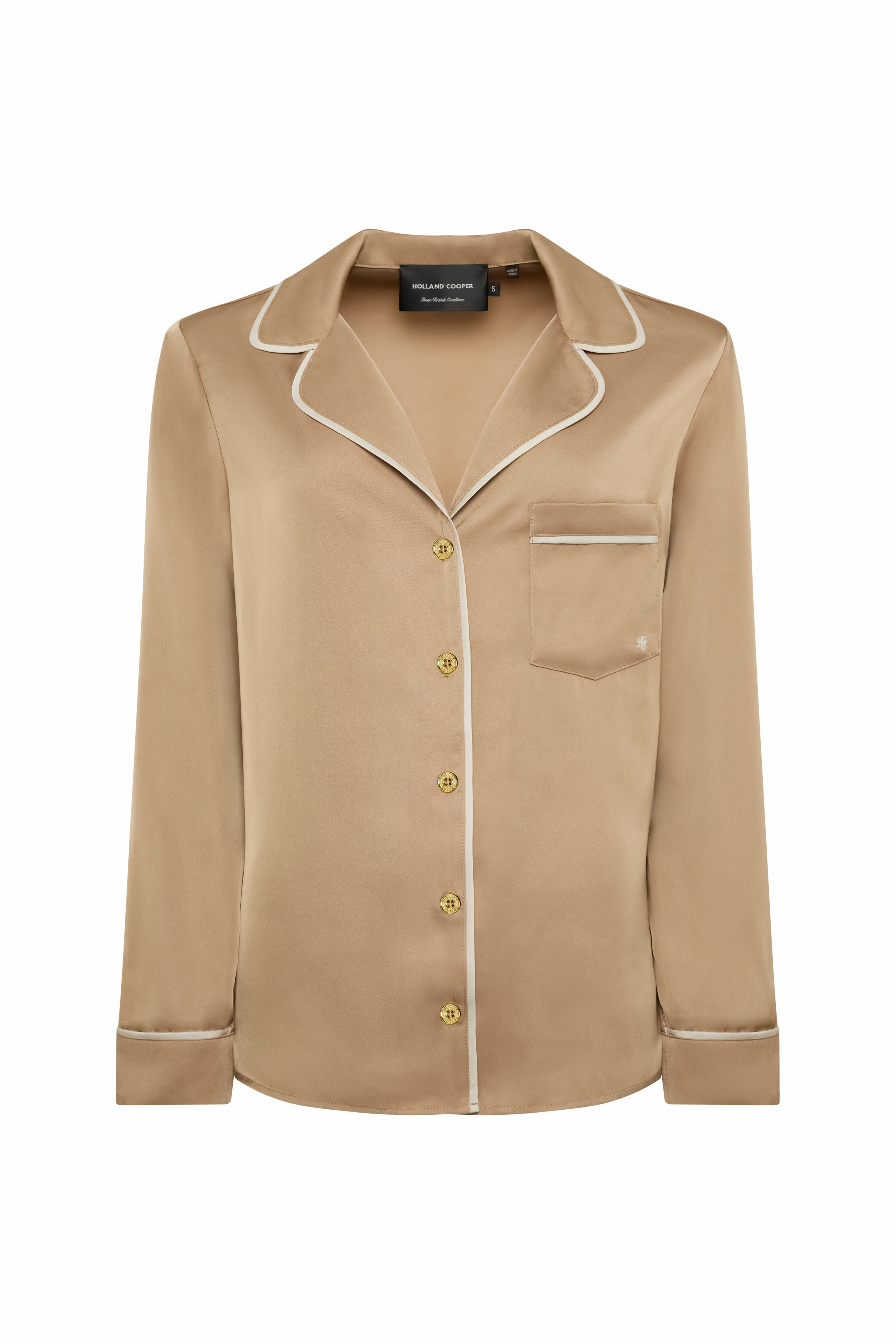 Satin Pyjama Set (Champagne) - Image 4