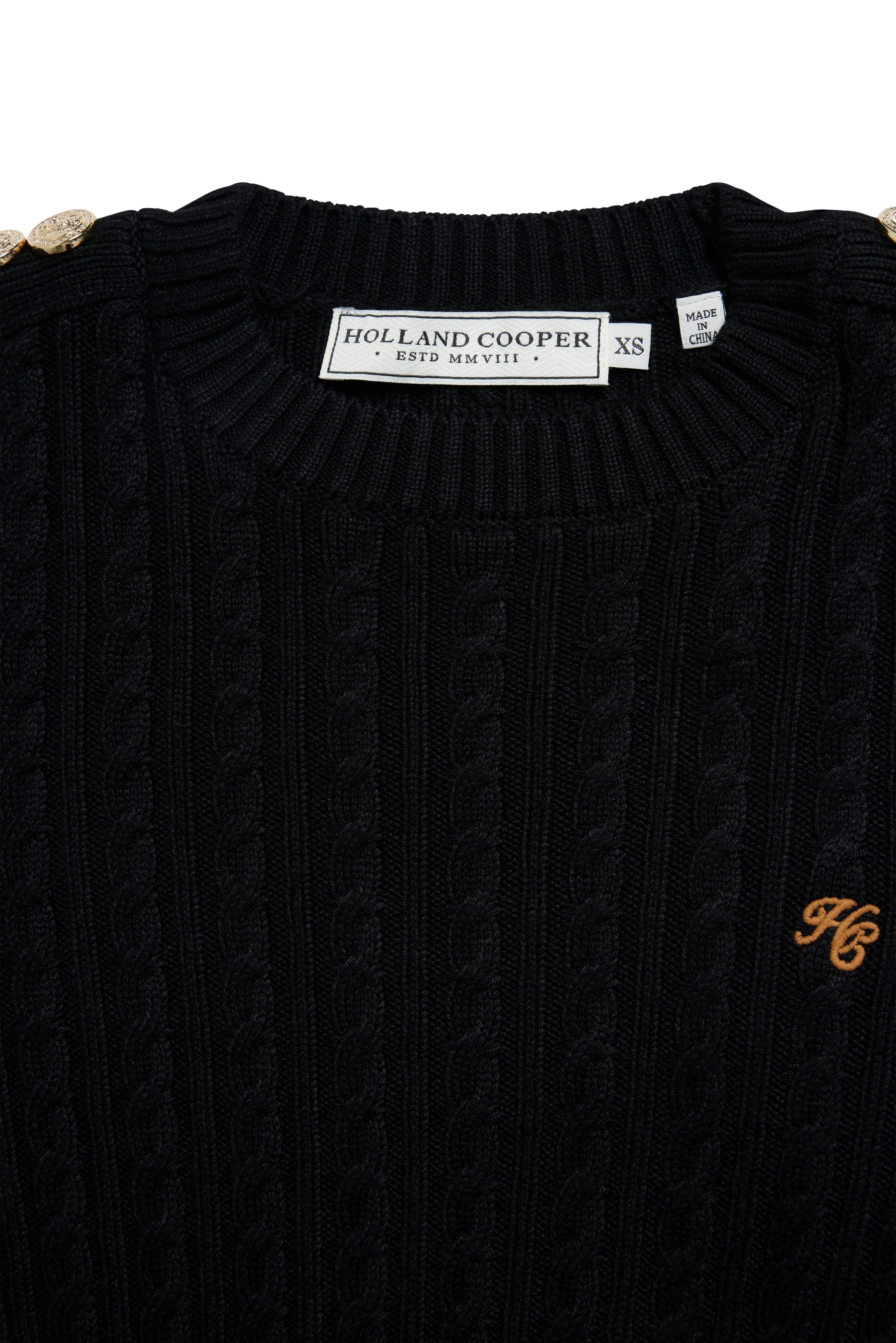 Seattle Cable Crew Knit (Black) - Image 6