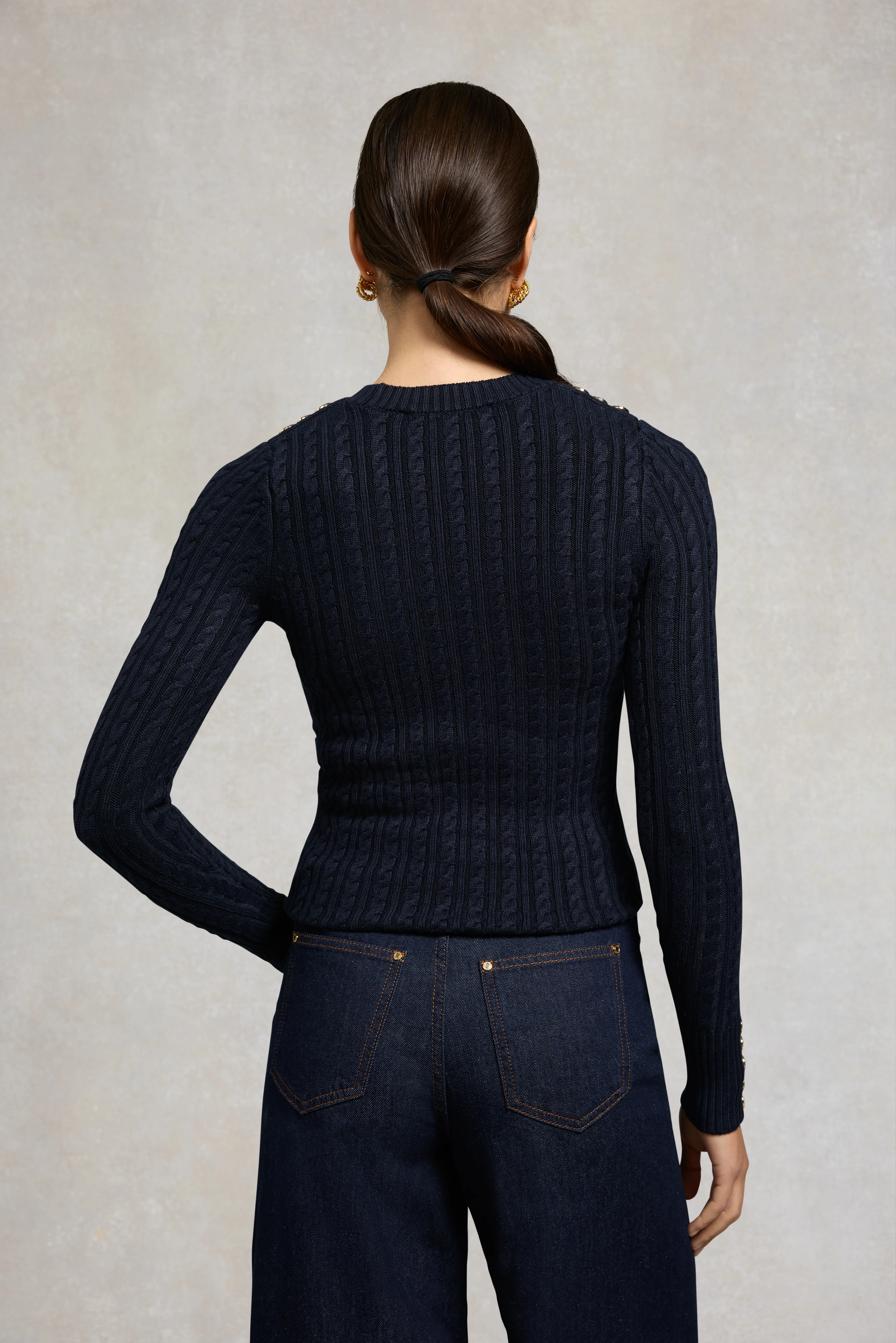 Seattle Cable Crew Knit (Ink Navy) - Image 4