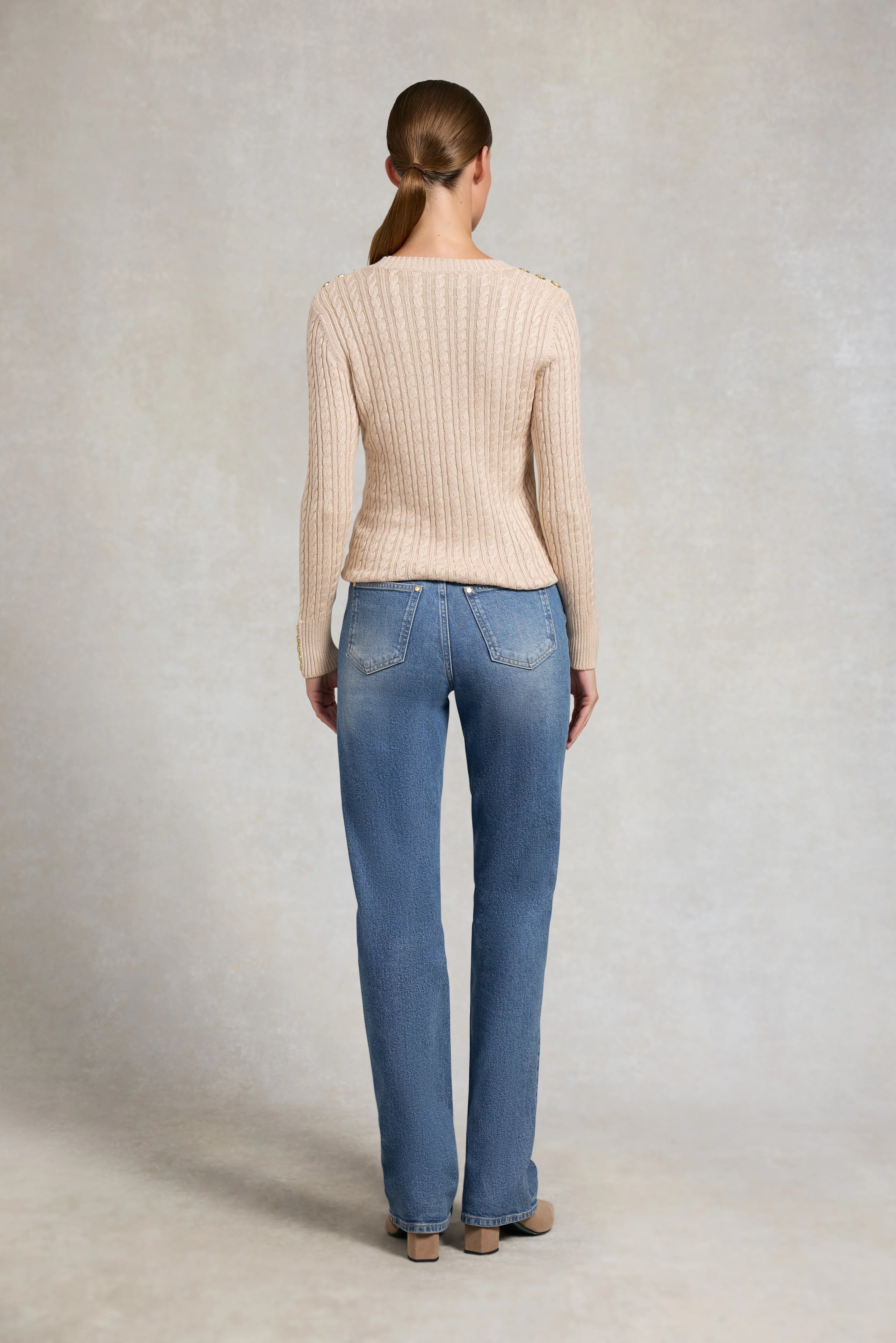 Seattle Cable Crew Knit (Oatmeal) - Image 5