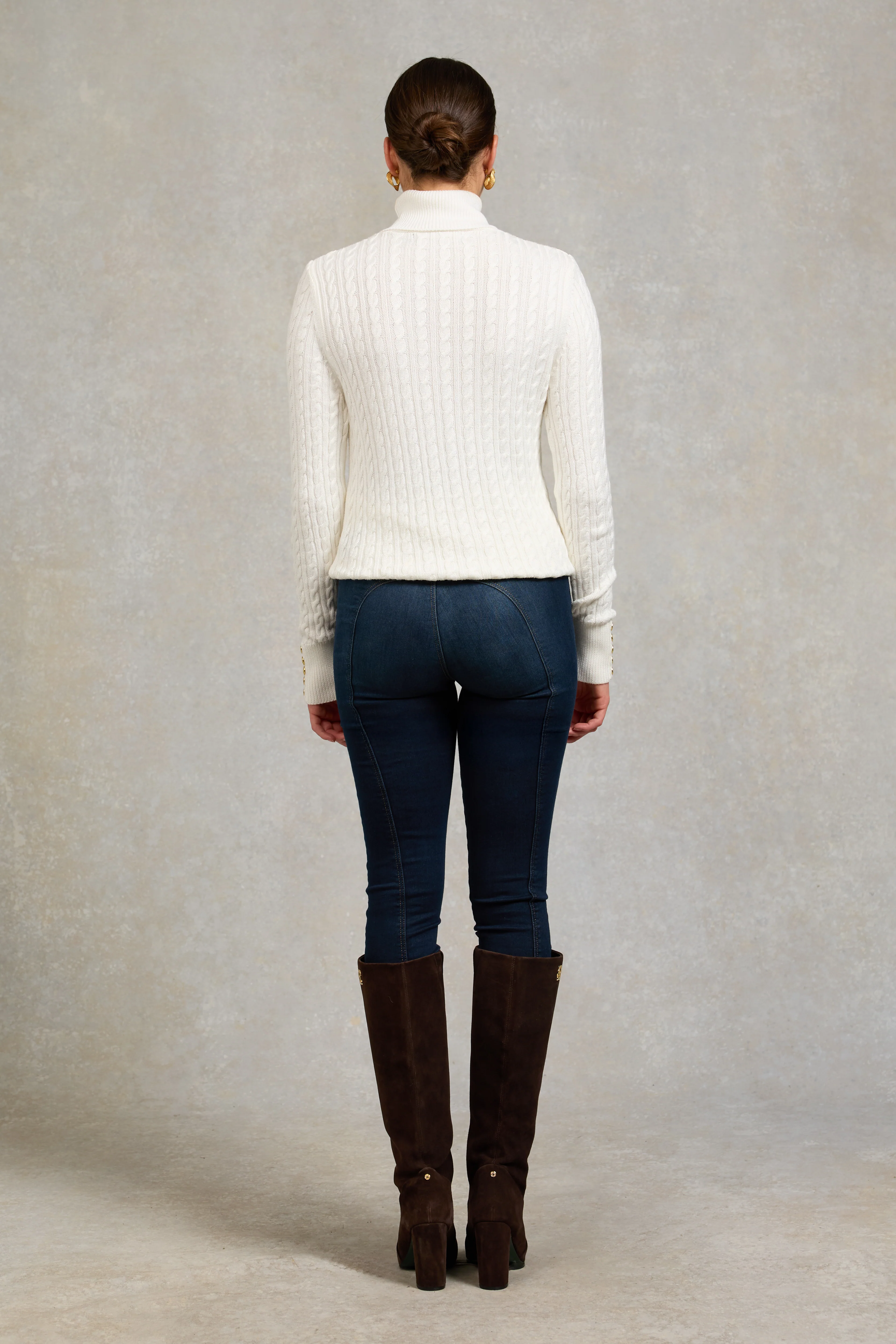 Seattle Roll Neck Cable Knit (Winter White) - Image 5