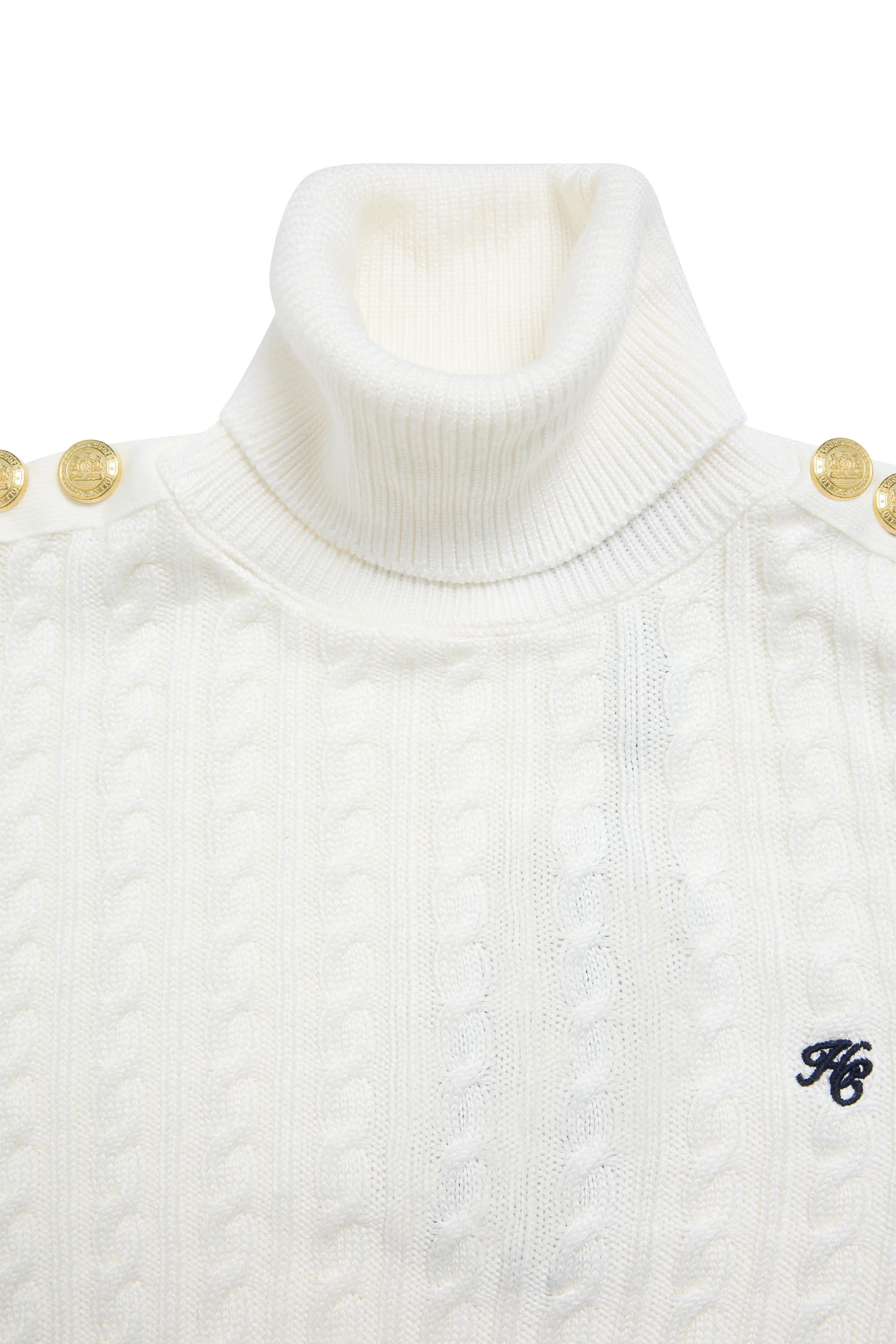 Seattle Roll Neck Cable Knit (Winter White) - Image 7