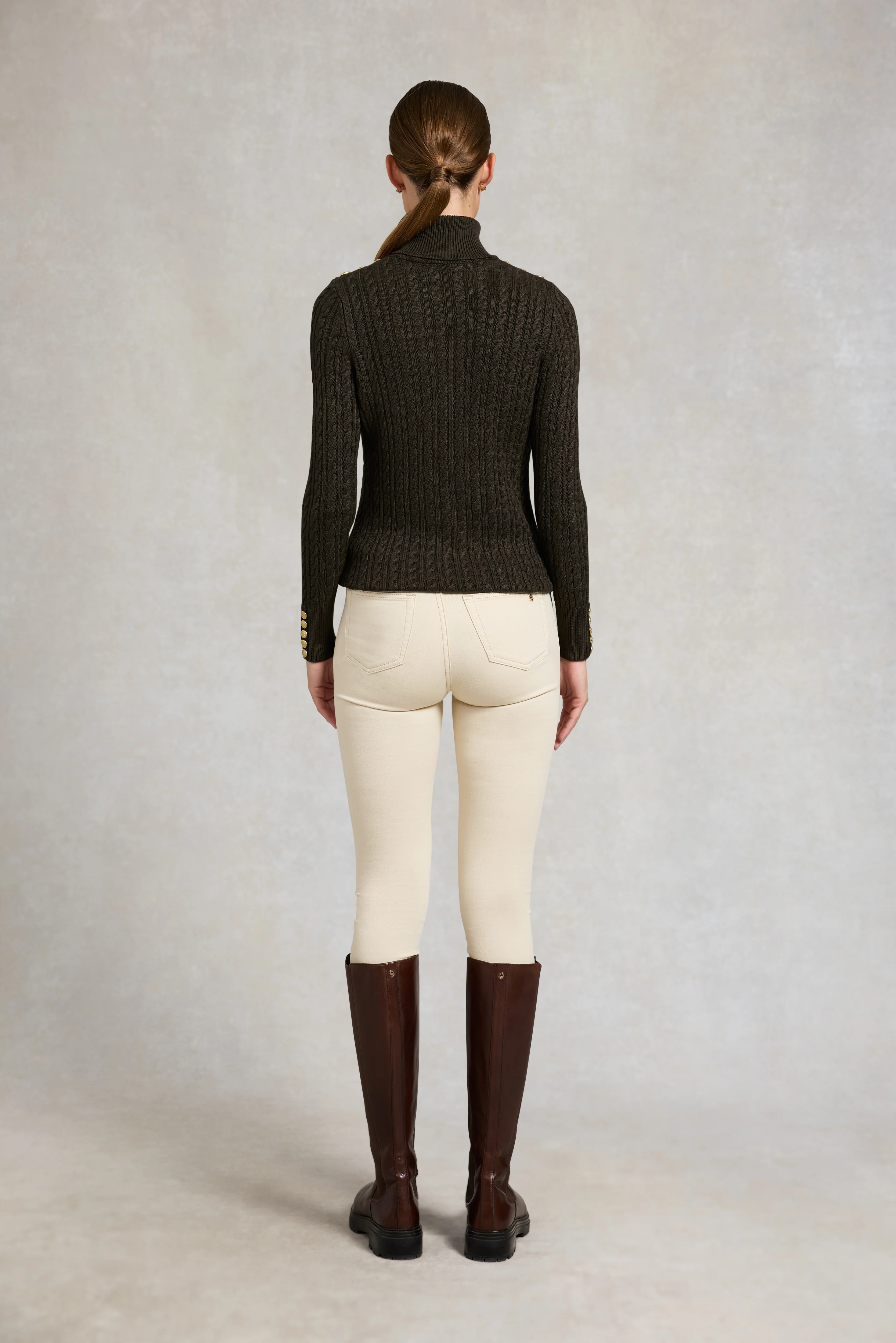Seattle Roll Neck Cable Knit (Fern Green) - Image 5