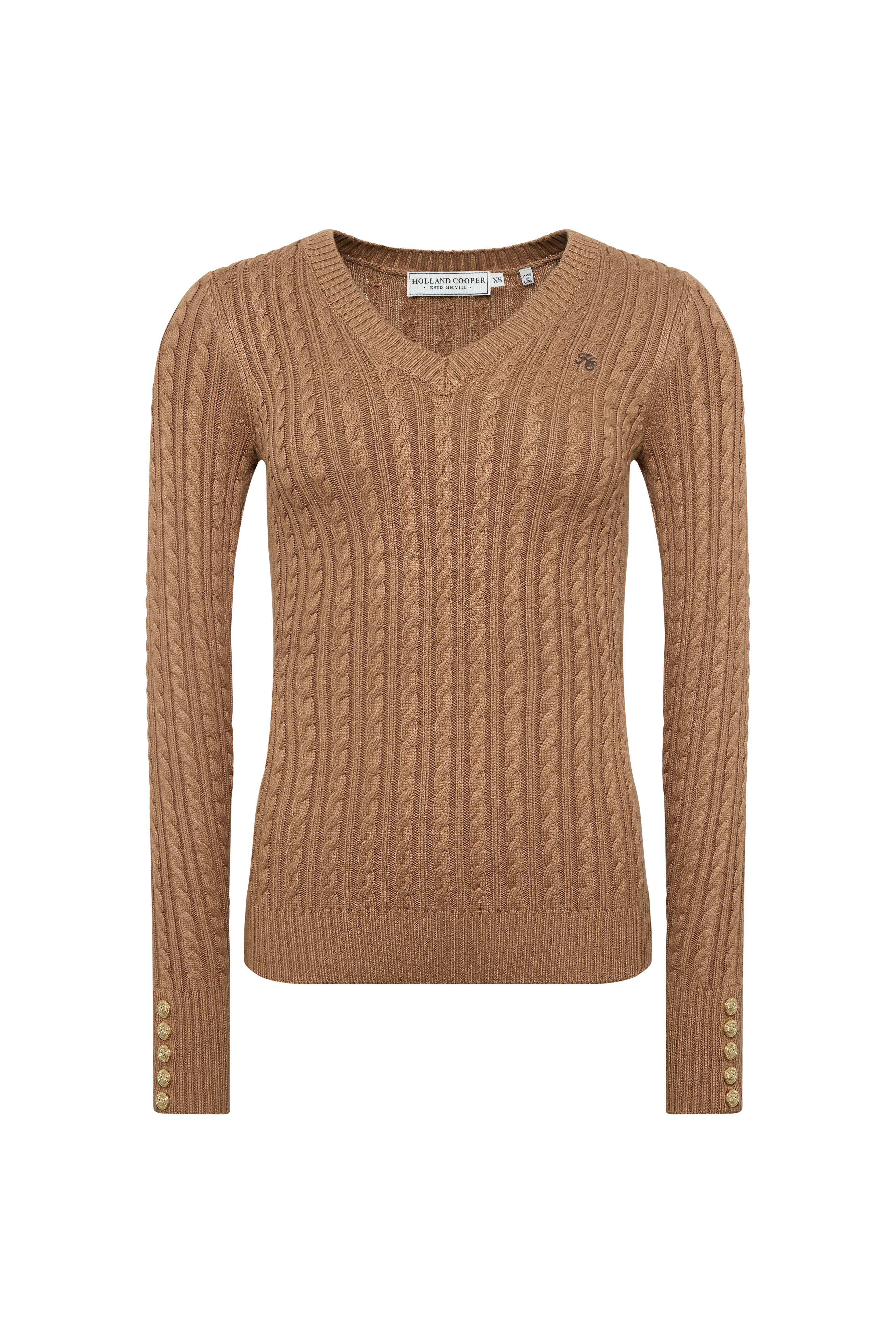 Seattle V-Neck Knit (Dark Camel) - Image 5