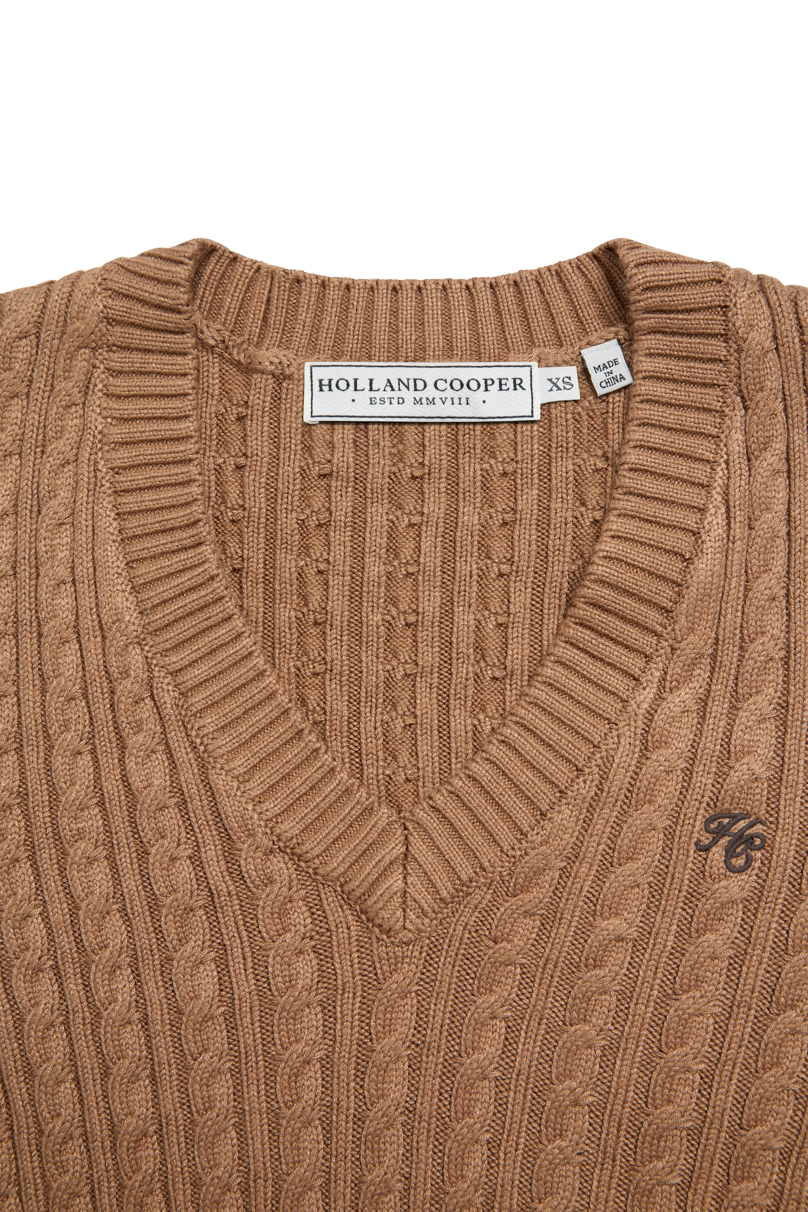 Seattle V-Neck Knit (Dark Camel) - Image 6