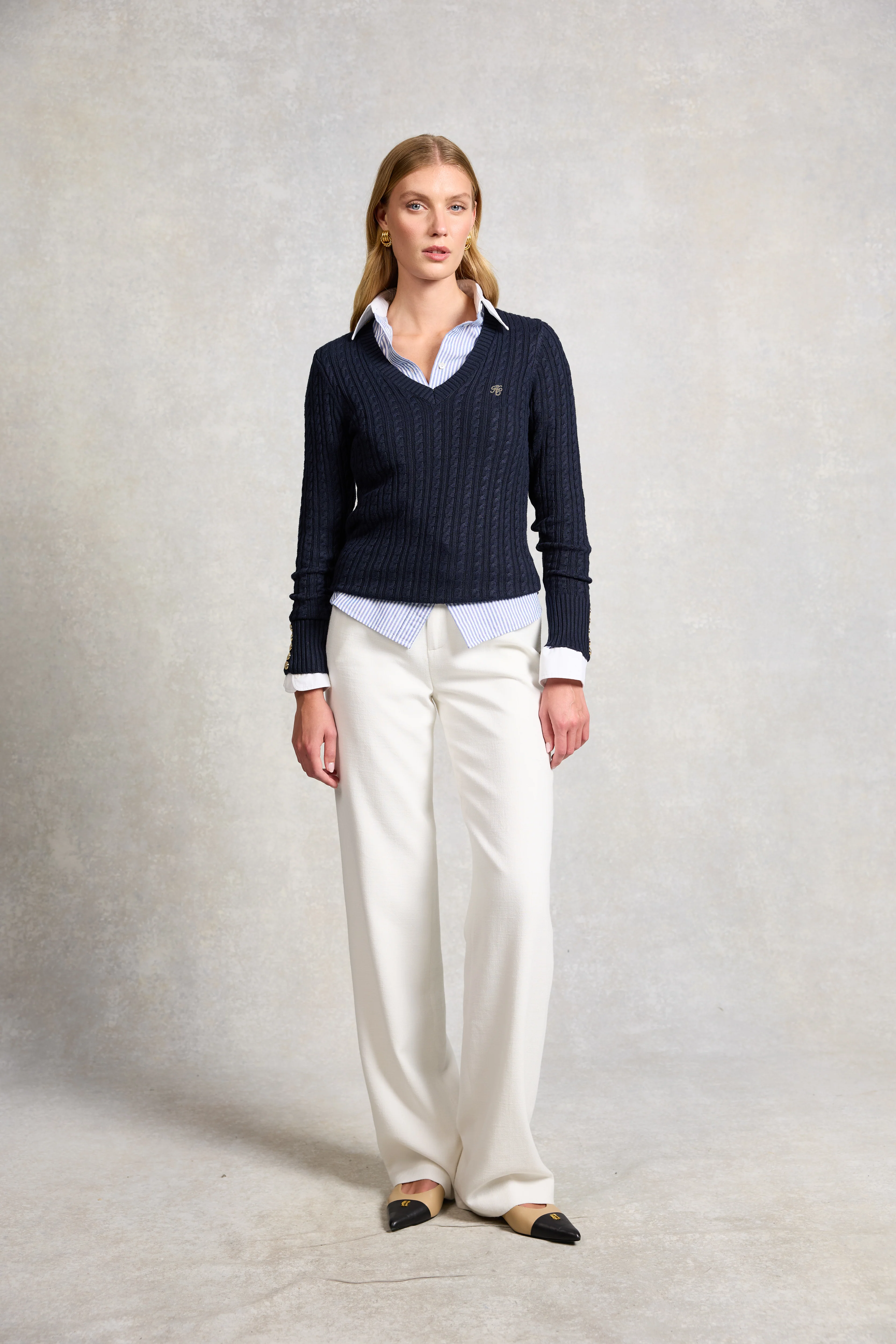 Seattle V-Neck Knit (Ink Navy) - Image 2