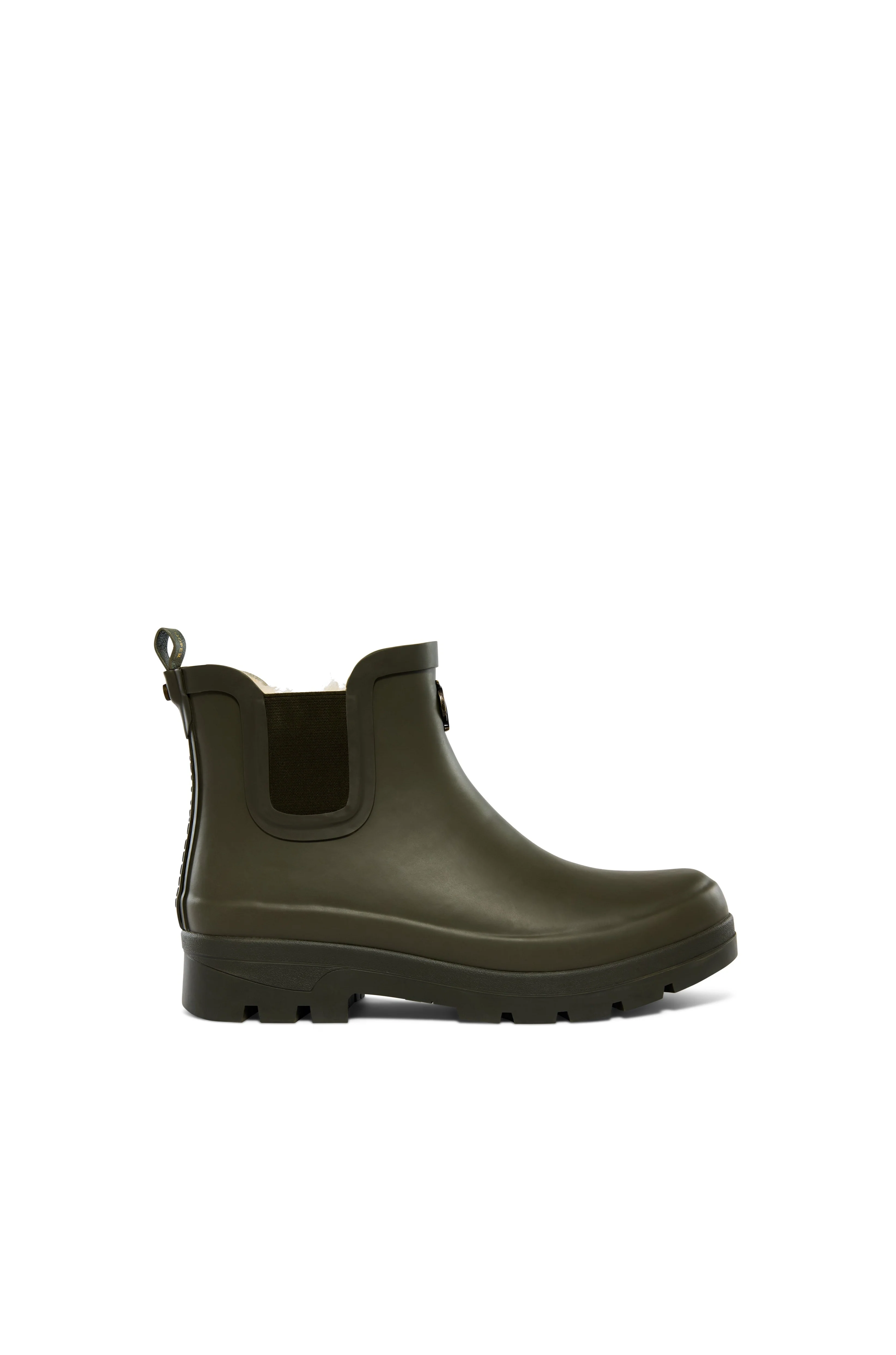 Sherpa Lined Chunky Chelsea Wellington (Khaki)