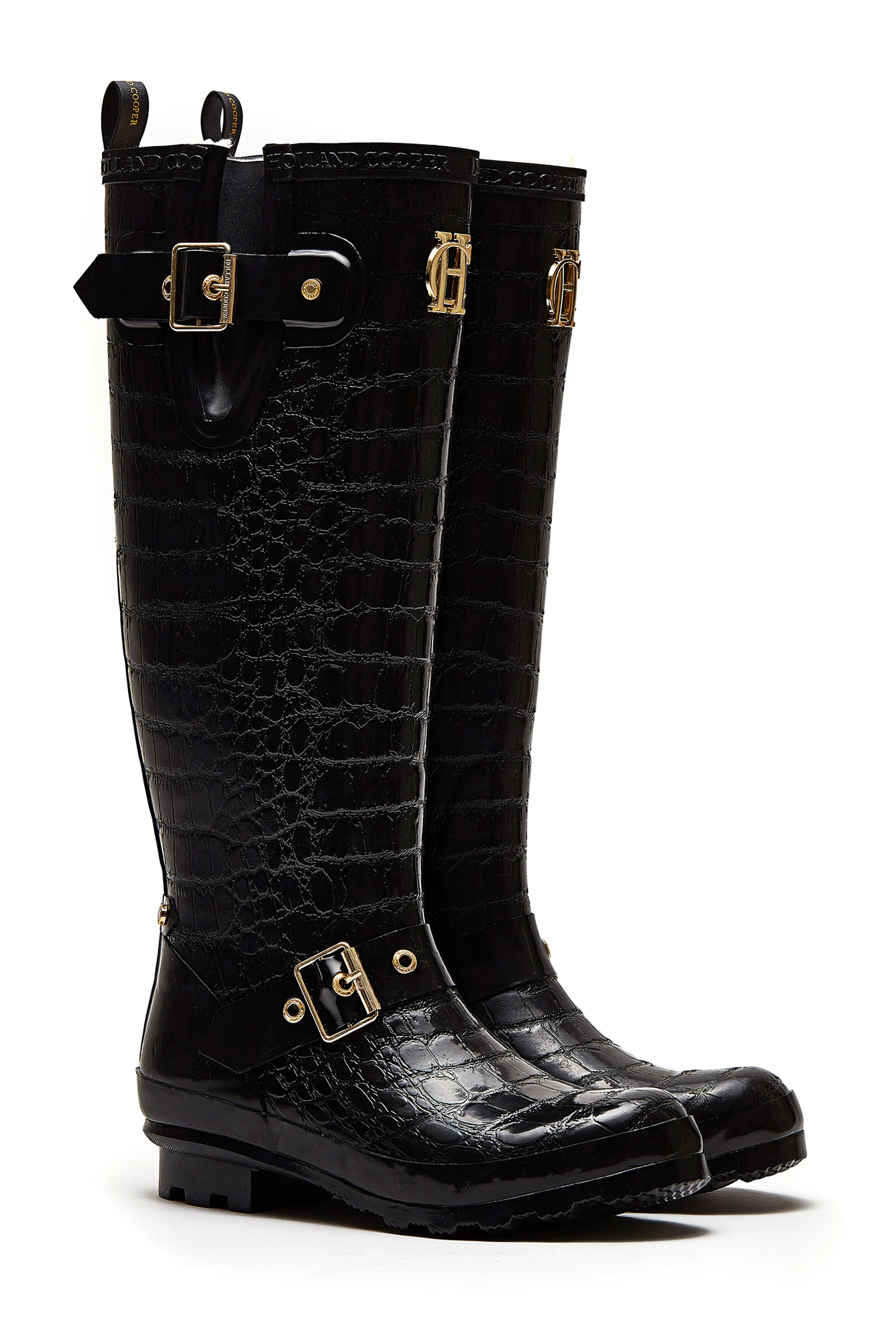 Sherpa Lined Regency Wellington (Black Croc) - Image 4