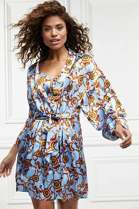Silk Dressing Gown (Sky Blue) - Image 5