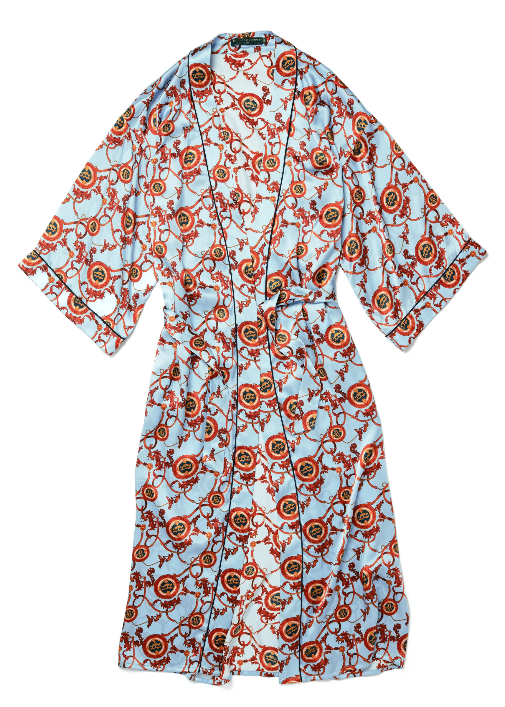 Silk Full Length Dressing Gown (Sky Blue) - Image 4