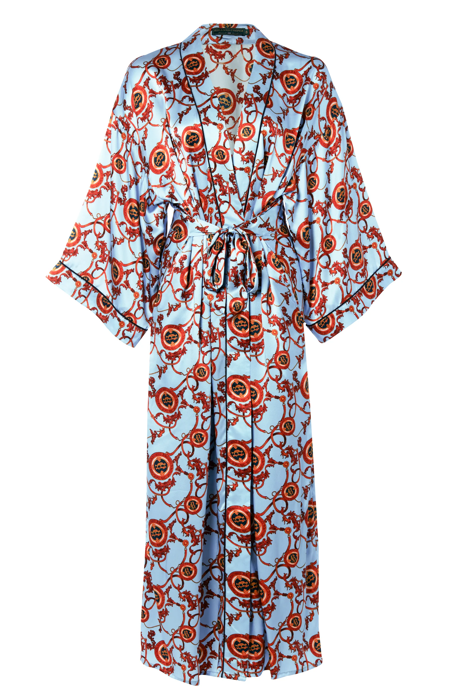 Silk Full Length Dressing Gown (Sky Blue) - Image 5
