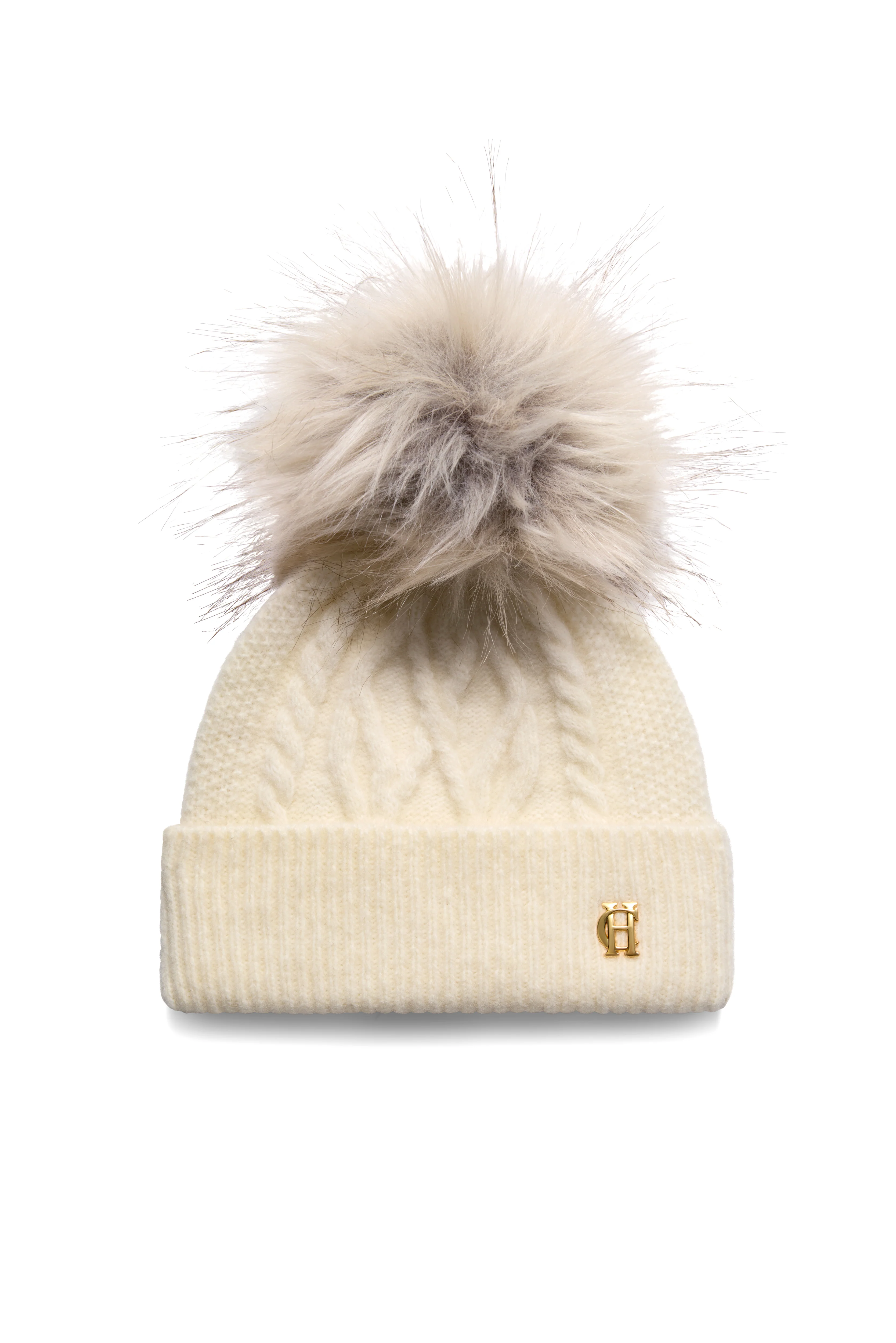Sloane Cable Bobble Hat (Cream)