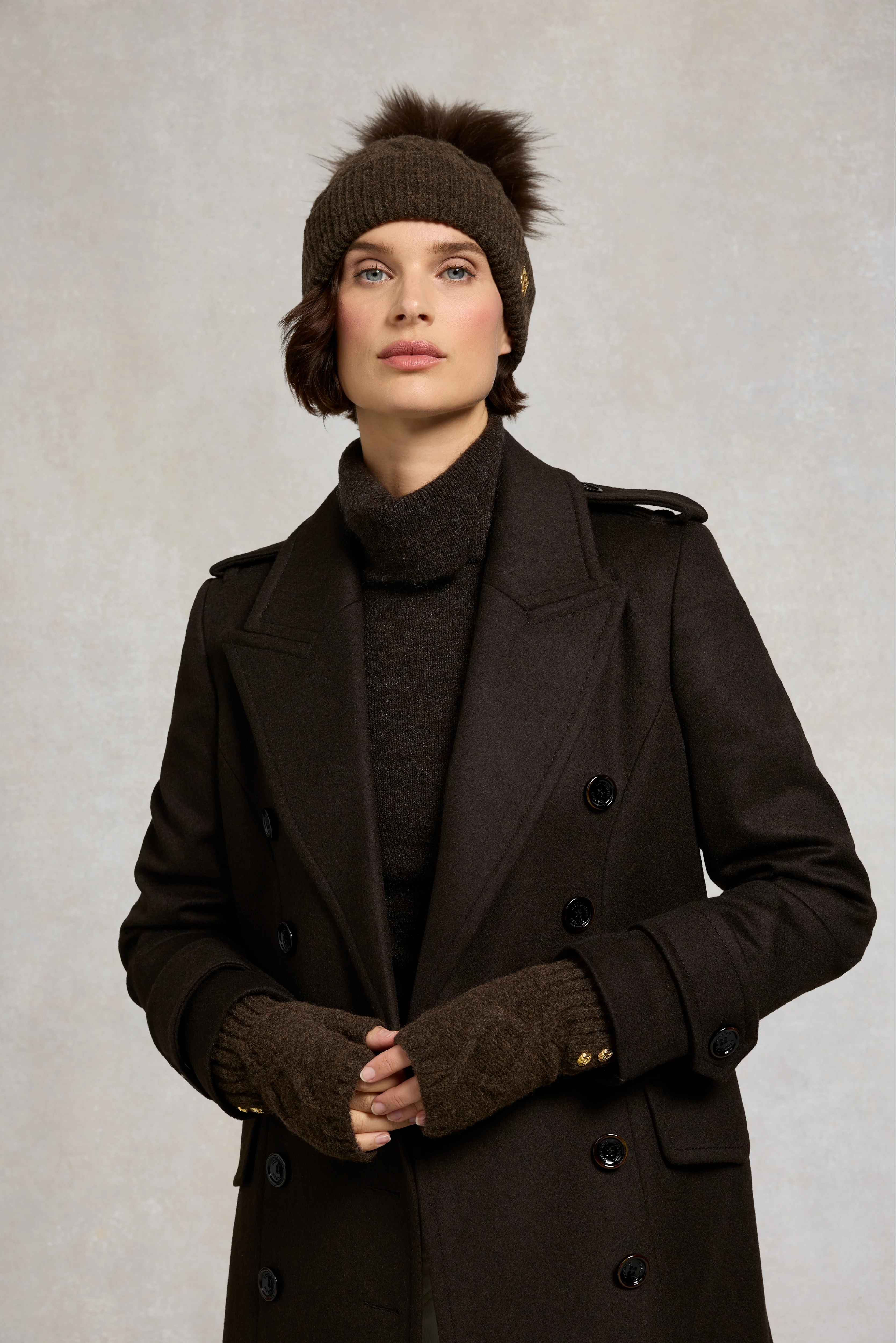 Sloane Fingerless Gloves (Chocolate) - Image 2
