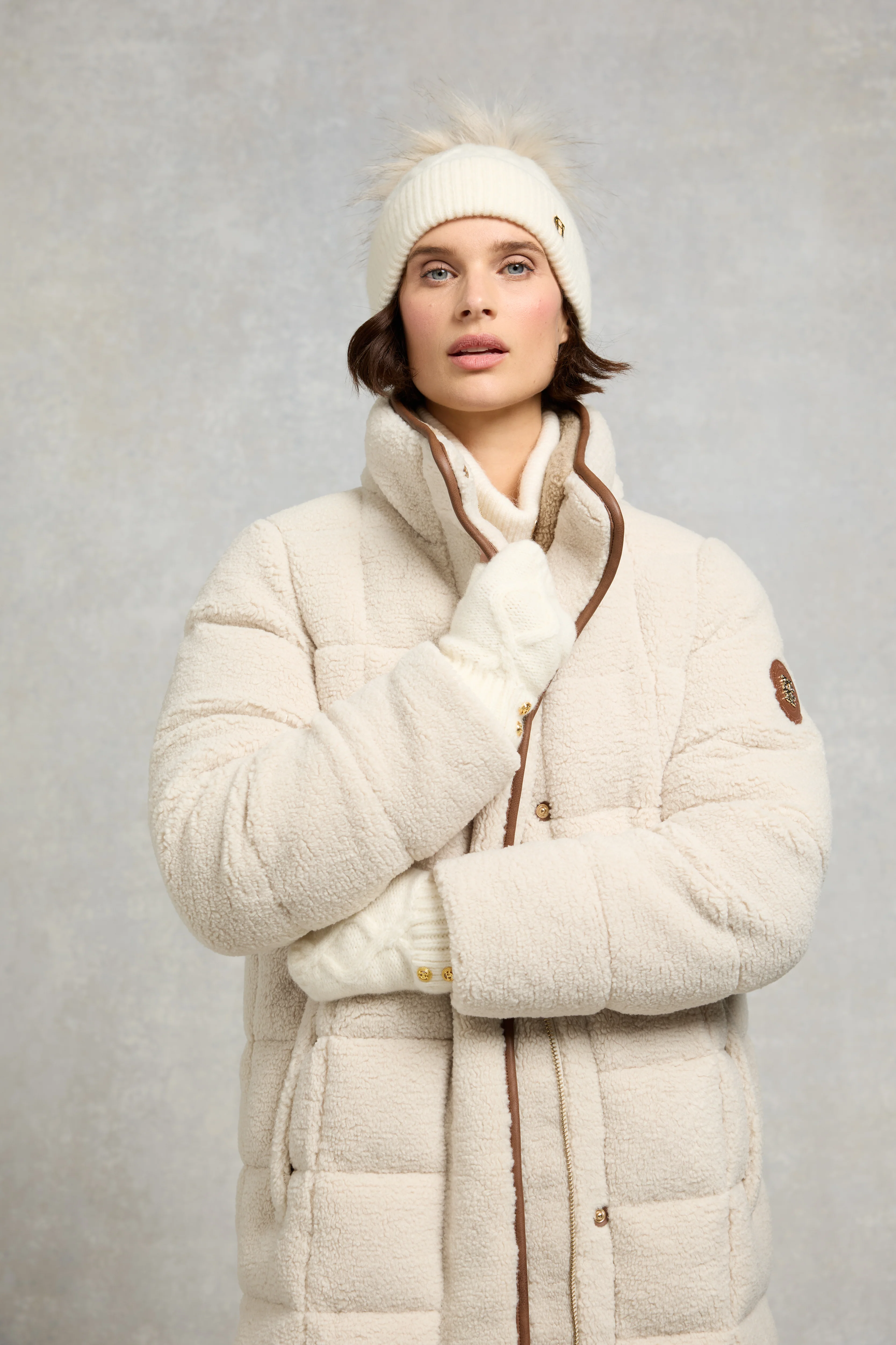 Sloane Fingerless Gloves (Cream) - Image 2