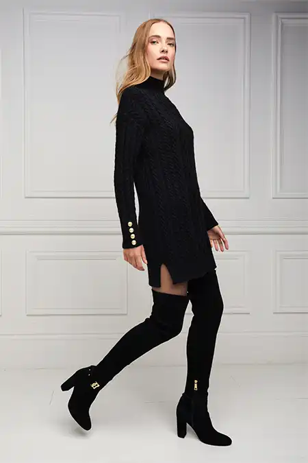 Sloane Over The Knee Boot (Black) - Image 5