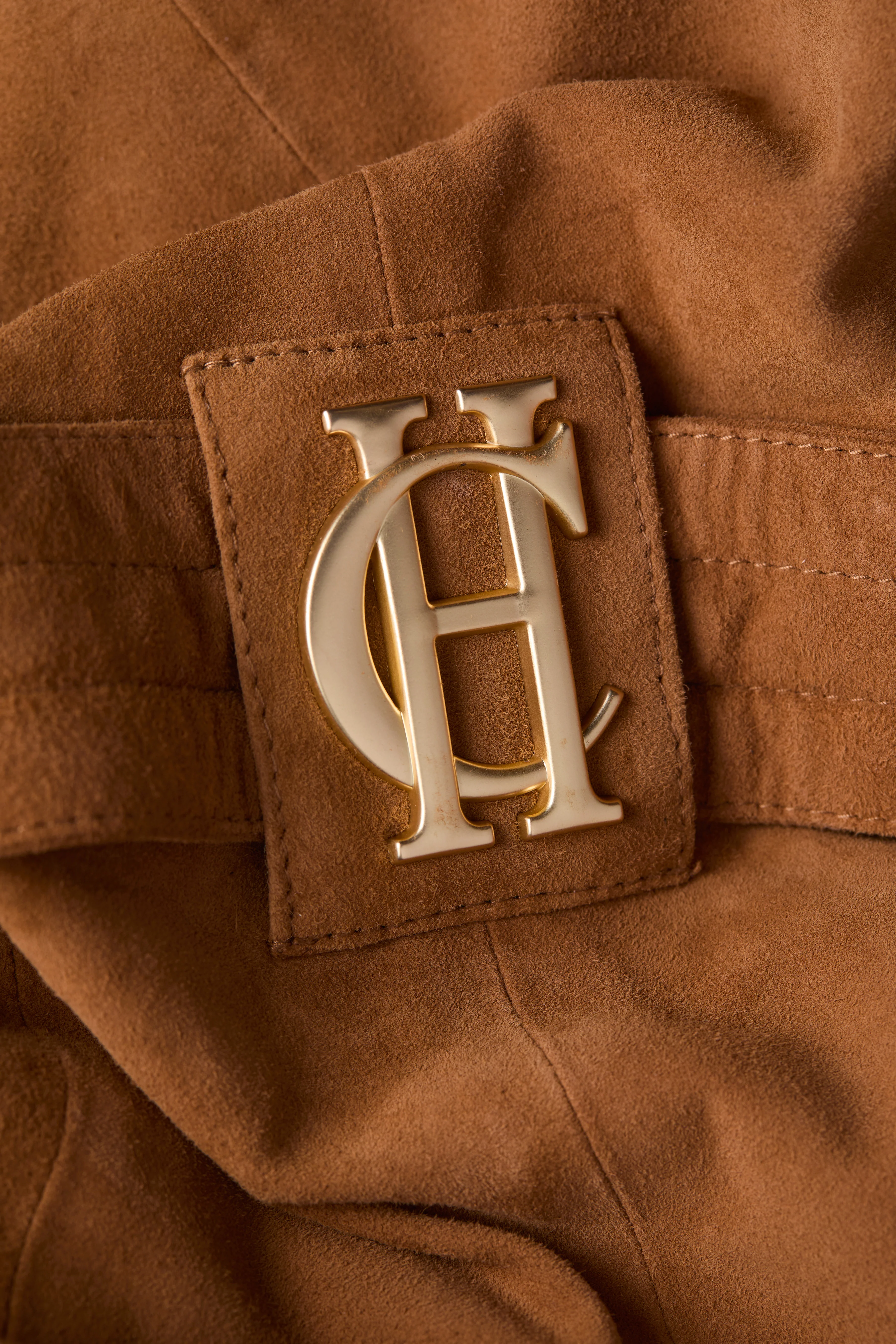 Full Length Sloane Suede Trench Coat (Tan) - Image 7
