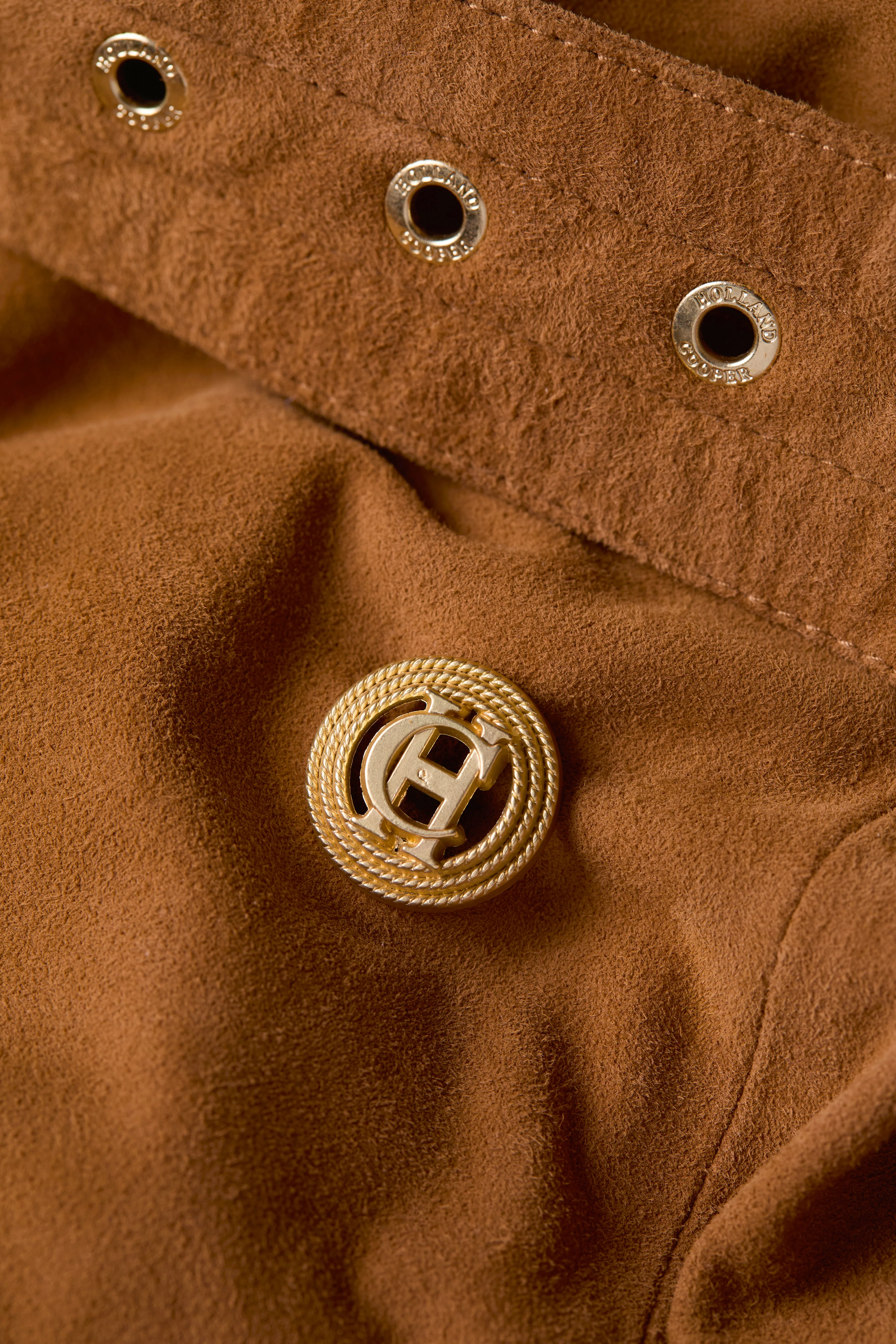 Full Length Sloane Suede Trench Coat (Tan) - Image 8