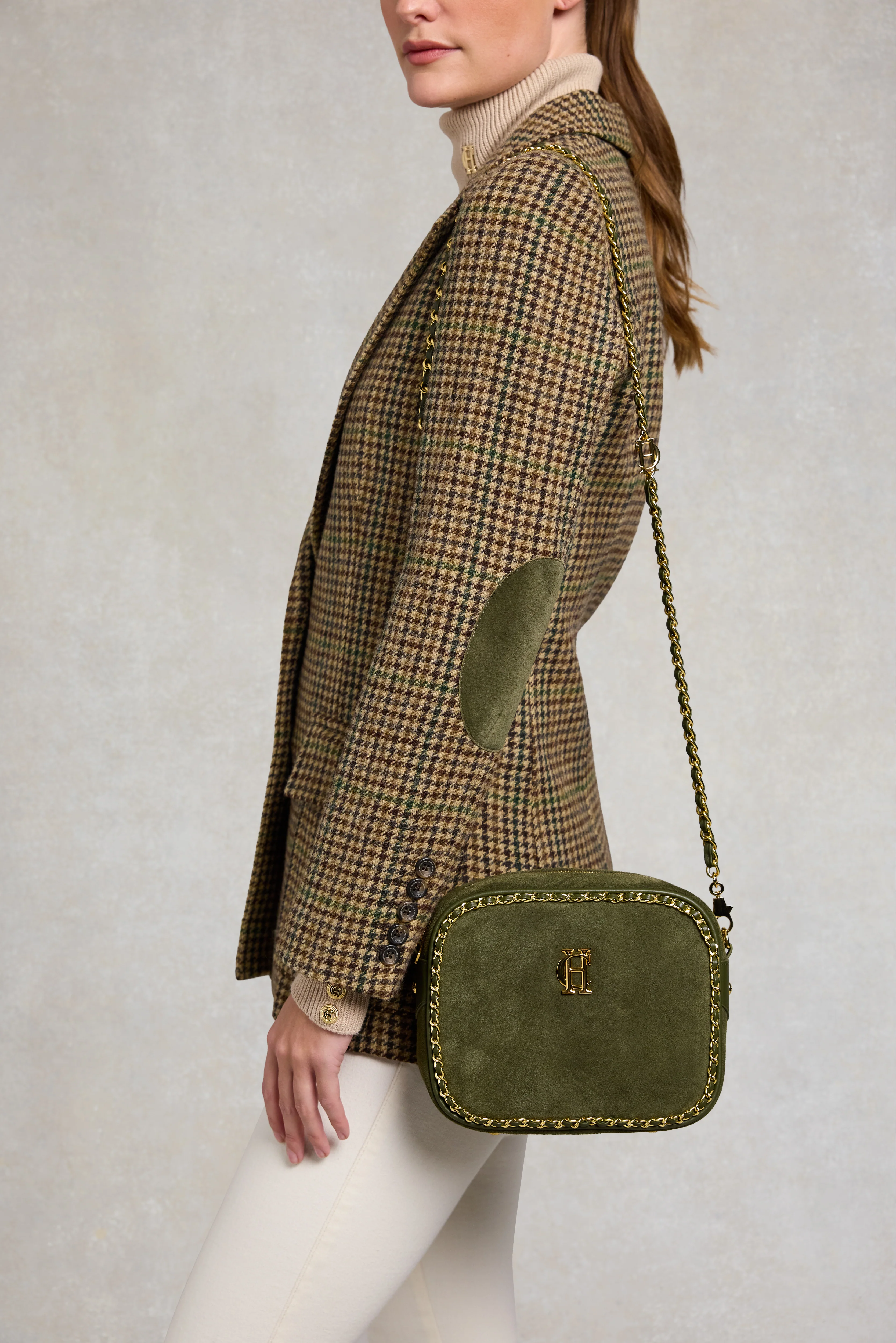 Soho Camera Bag (Olive Suede) - Image 2