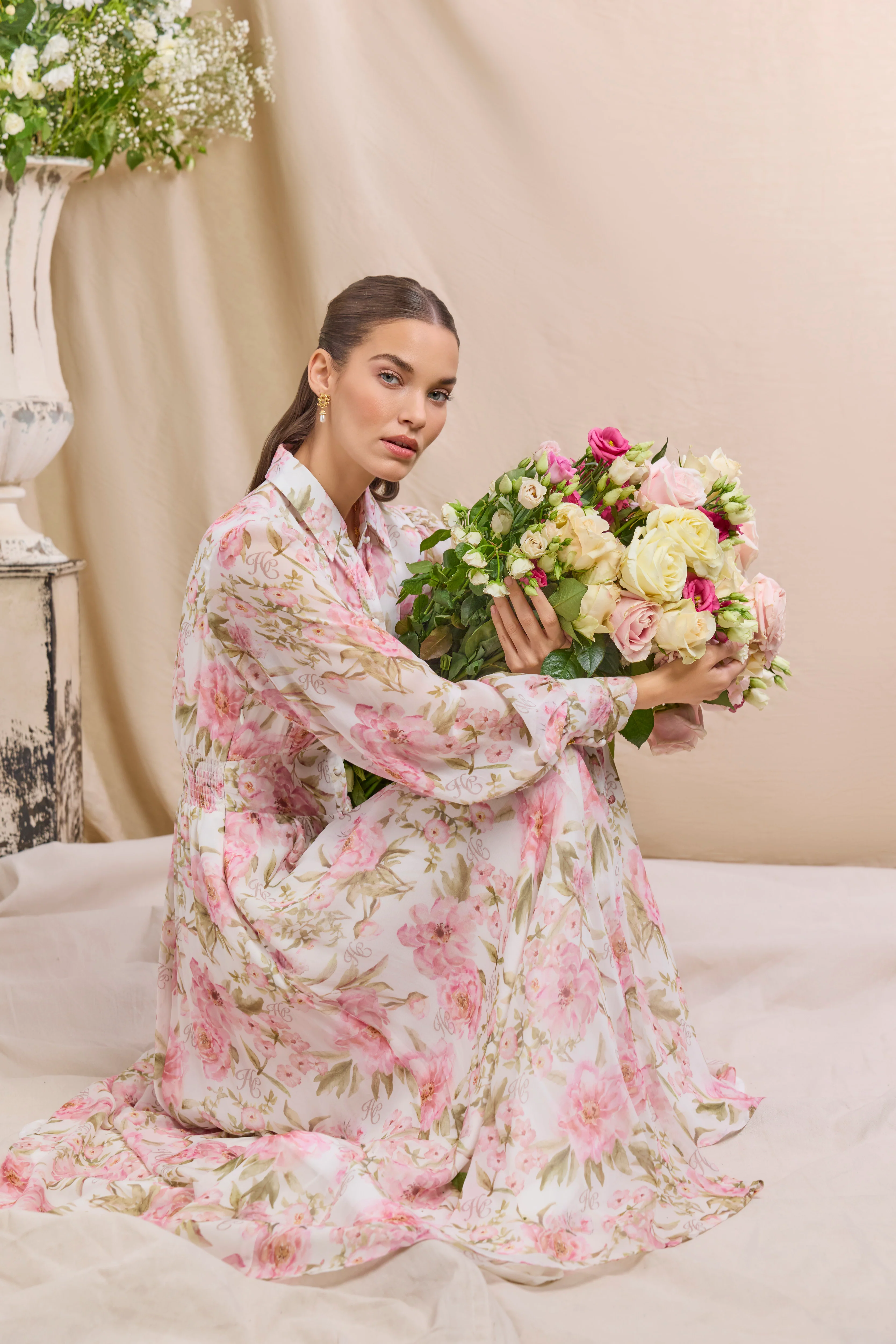 Sorrento Shirt Dress (Peony Ecru Floral) - Image 3
