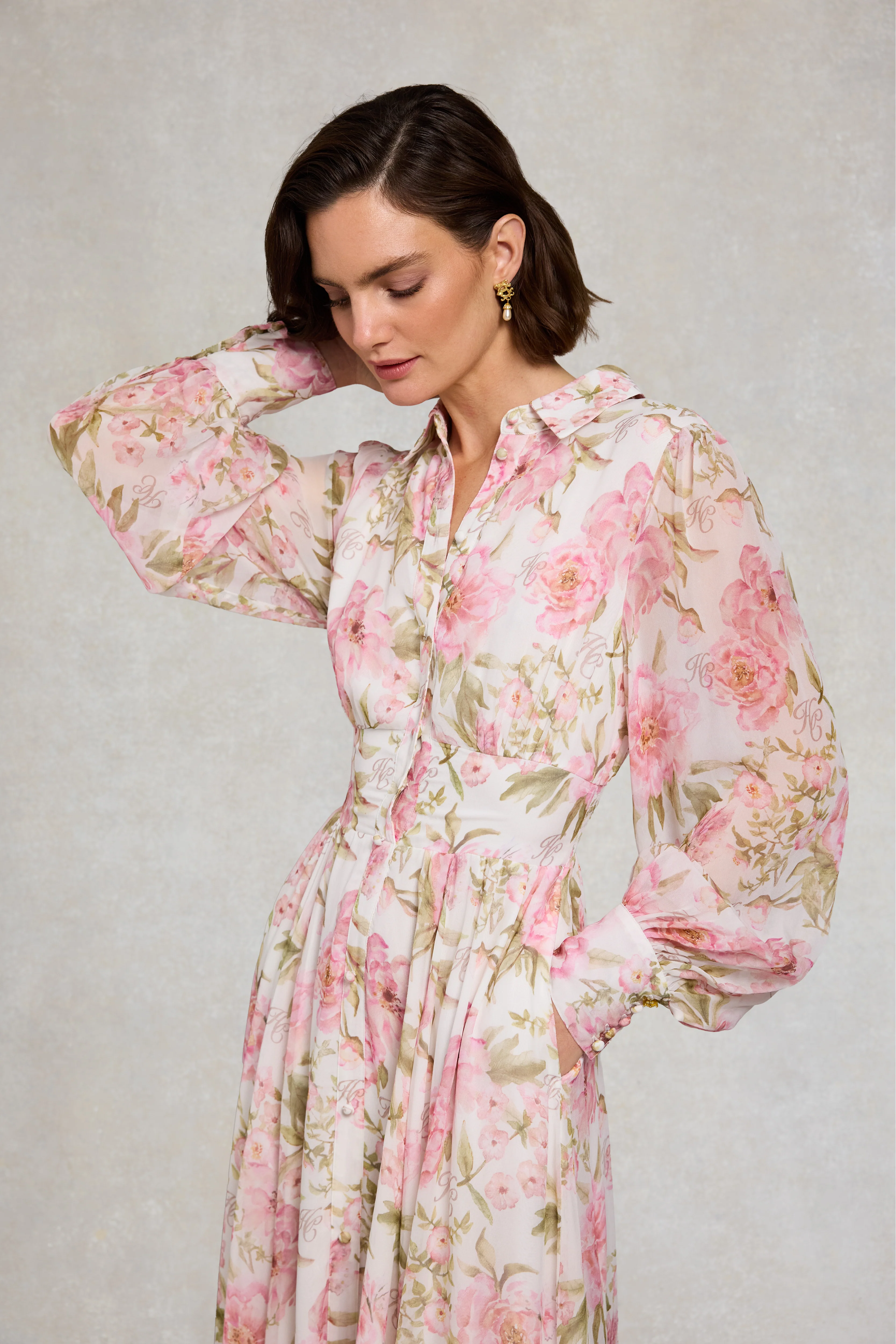 Sorrento Shirt Dress (Peony Ecru Floral) - Image 9